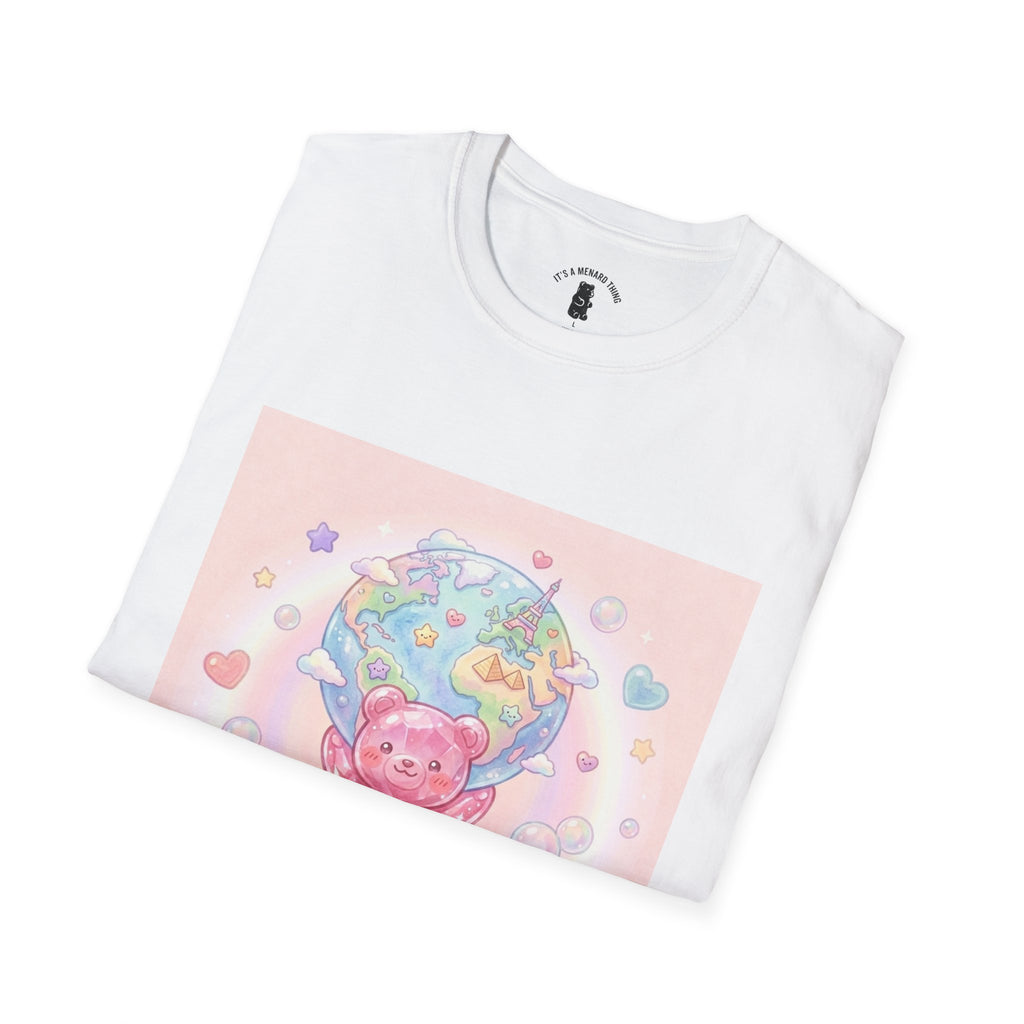 World Atlas, Pink Crystal Gooey Gummy Bear — Pastel Graphic T-Shirt