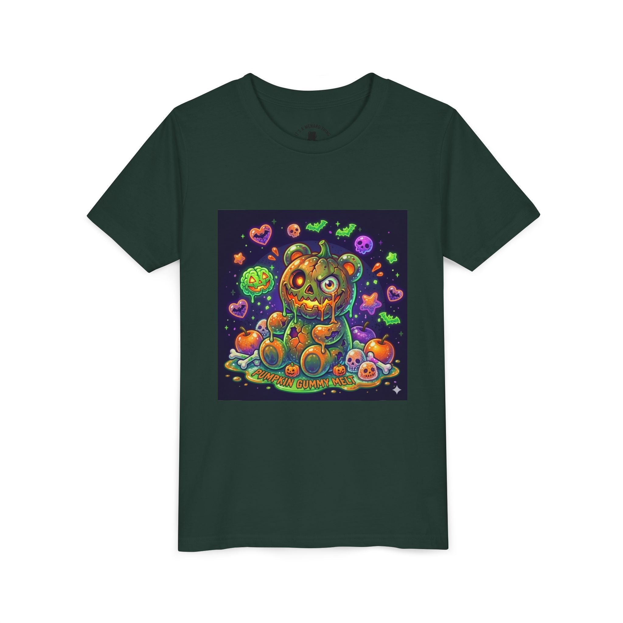 Cute Creepy Pumpkin Head Gooey Gummy Bear Halloween- Graphic Tee