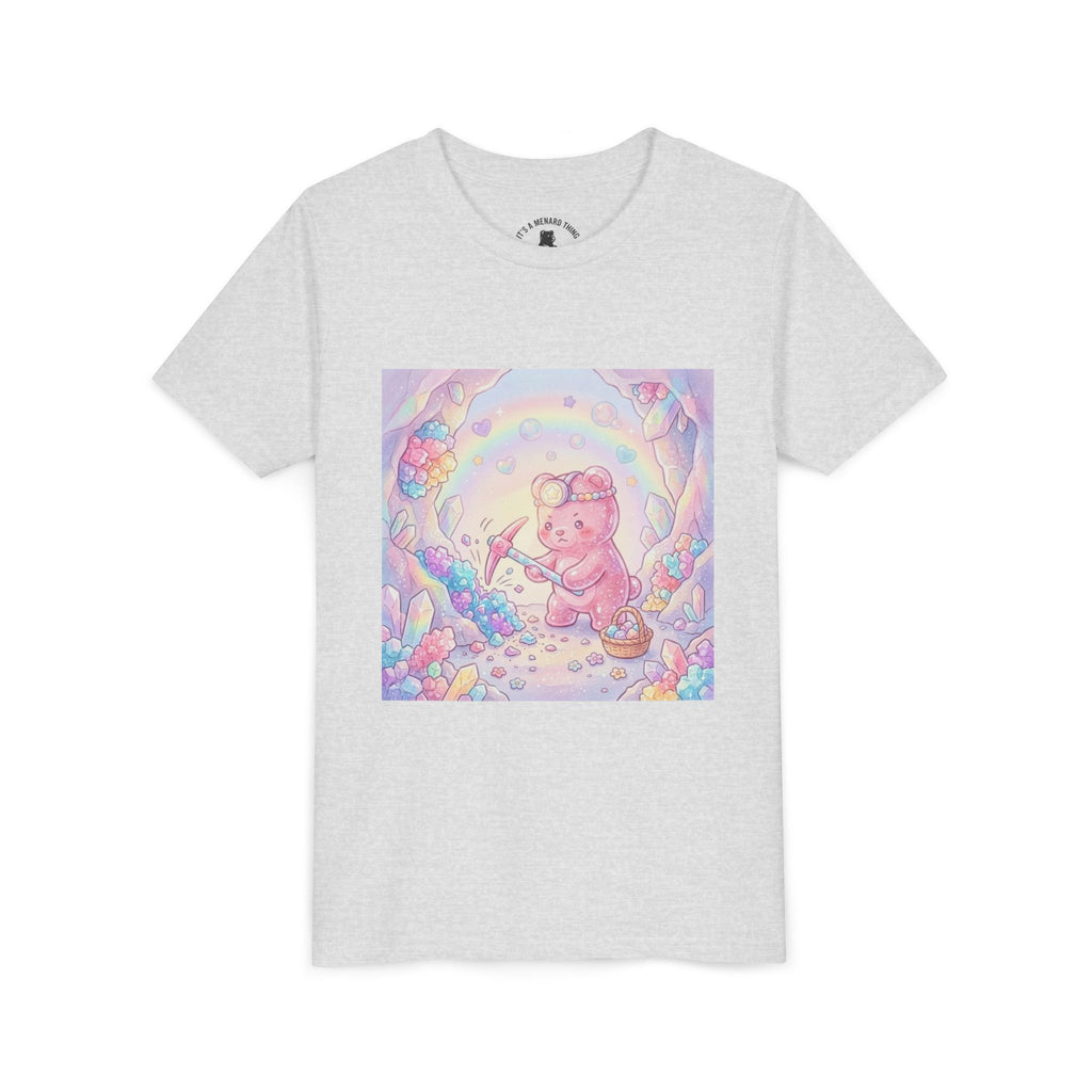 Digging for Crystal Candy Pink Gooey Gummy Bear Illustration