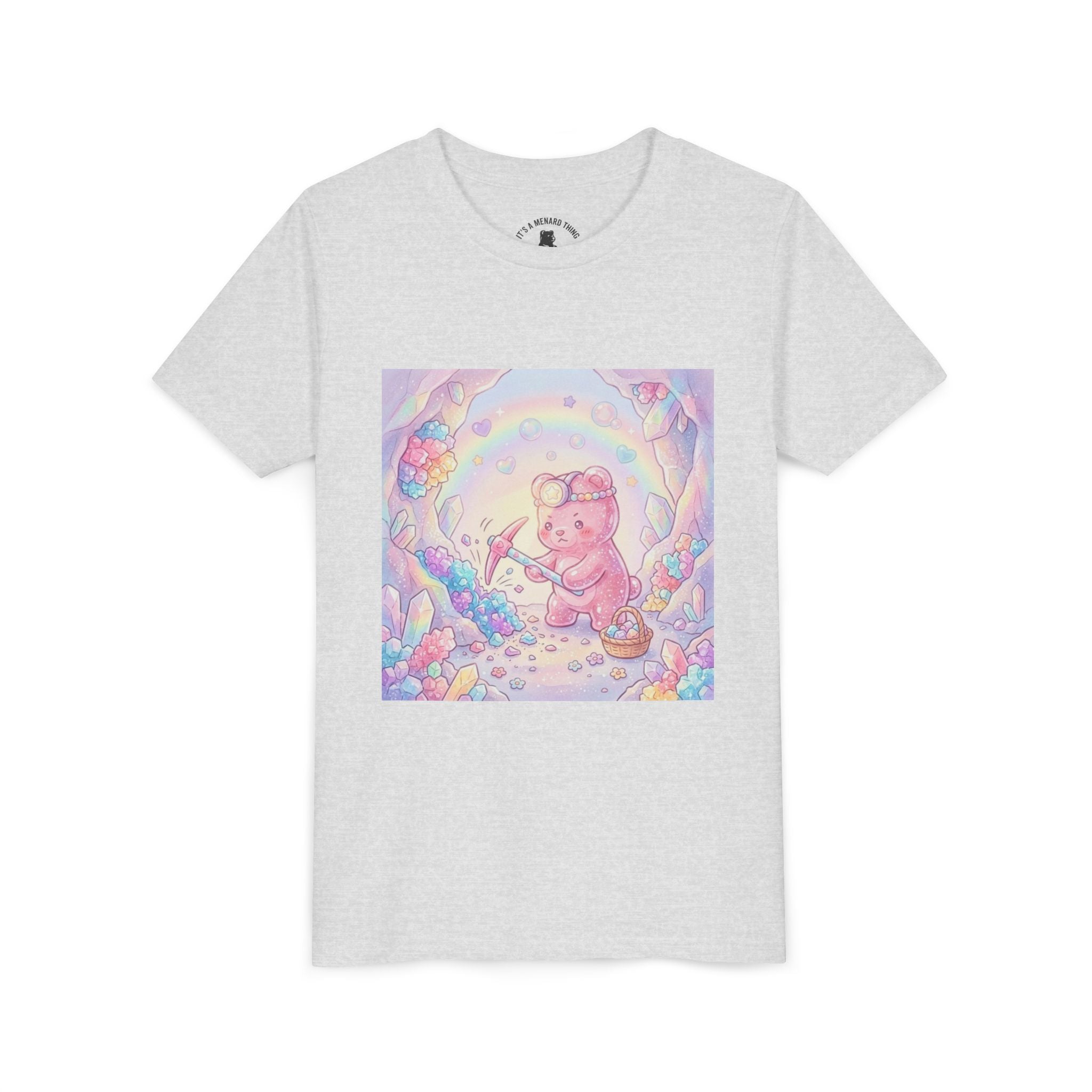 Digging for Crystal Candy Pink Gooey Gummy Bear Illustration