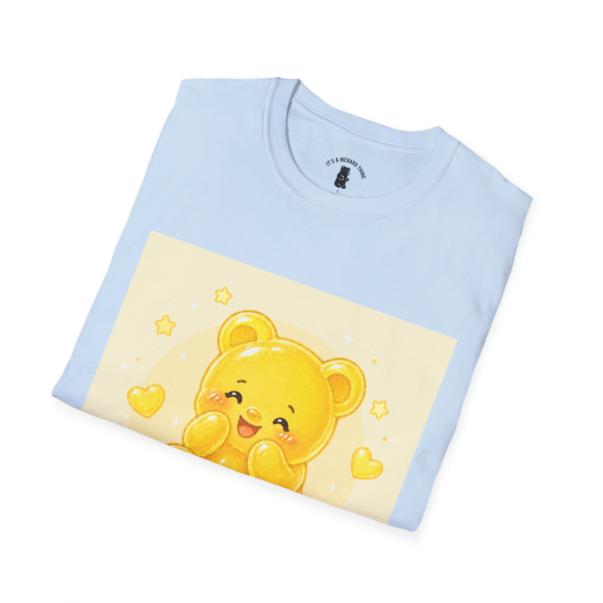 "Good Vibes Only" Yellow Gooey Gummy Bear- Cute Graphic Tee