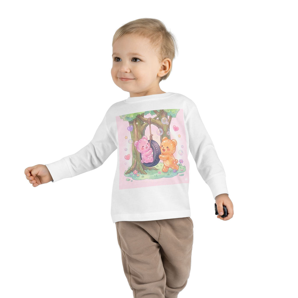 Playing On a Tire Swing, Oozy Bear Gummy Friend Duo- Graphic Long Sleeve Shirt