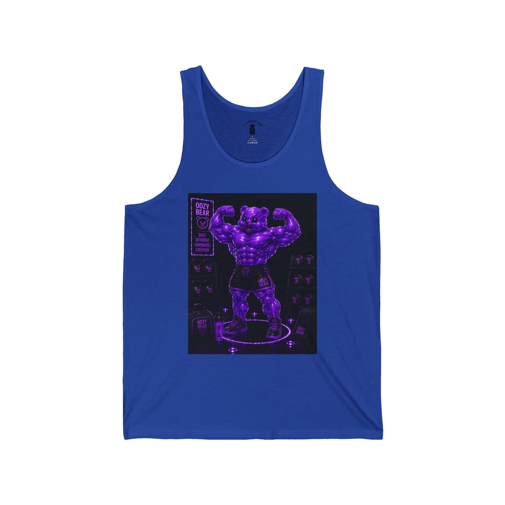 Flexing Time, Violet Oozy Buff Bear Gummy Gym Addition- Adult Graphic Tank Top