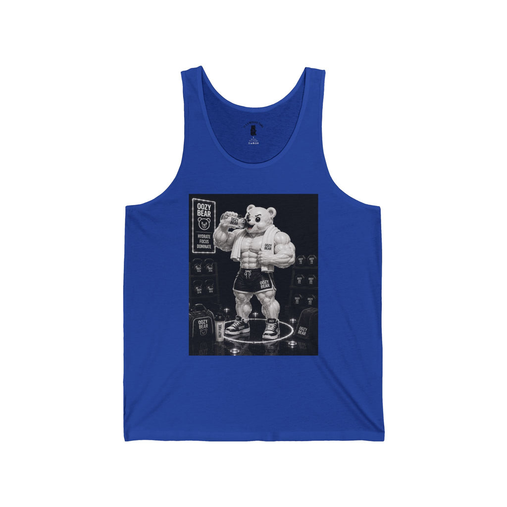 Rehydration Time, White Oozy Buff Bear Gummy Gym Addition- Adult Graphic Tank Top