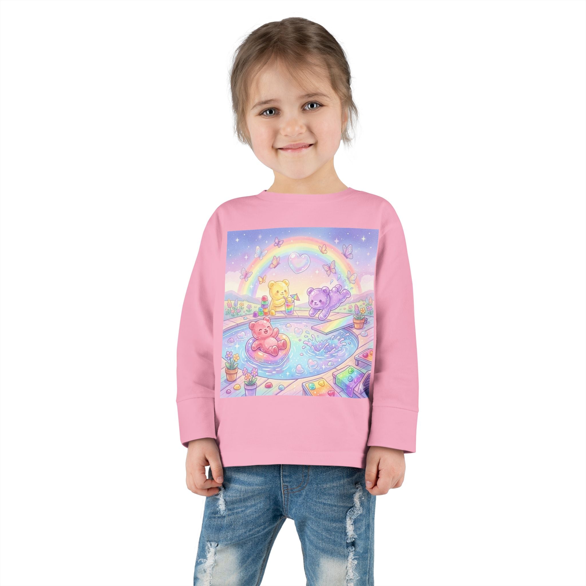 Pool Party, Swim Time Oozy Bear Summer Friends Group- Graphic Long Sleeve Shirt