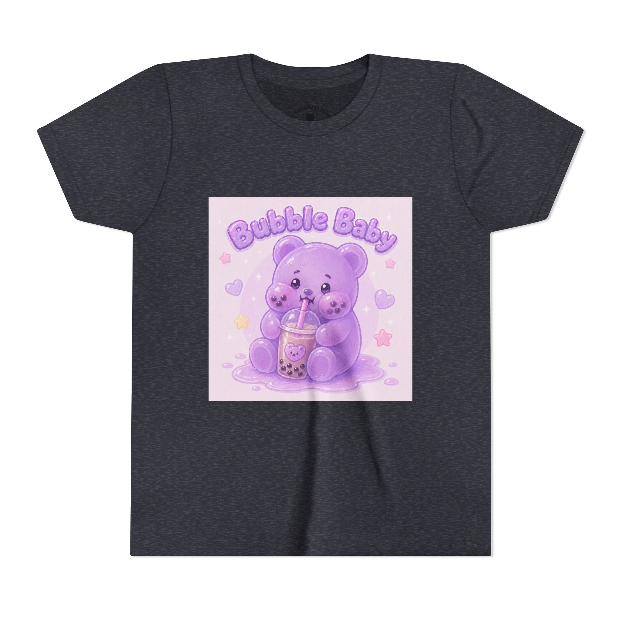 Purple Boba Tea Gooey Gummy Bear with Boba Milk Tea Kids Shirt