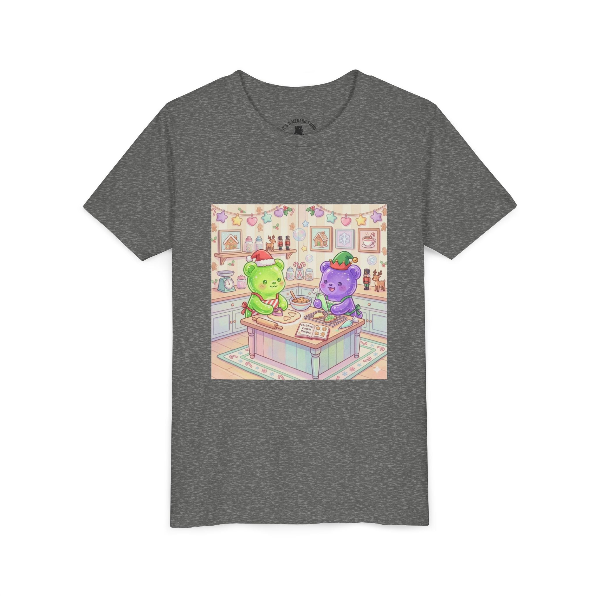 Gooey Gummies making Holiday Cookies T‑Shirt — Cute Pastel Kitchen Baking Design