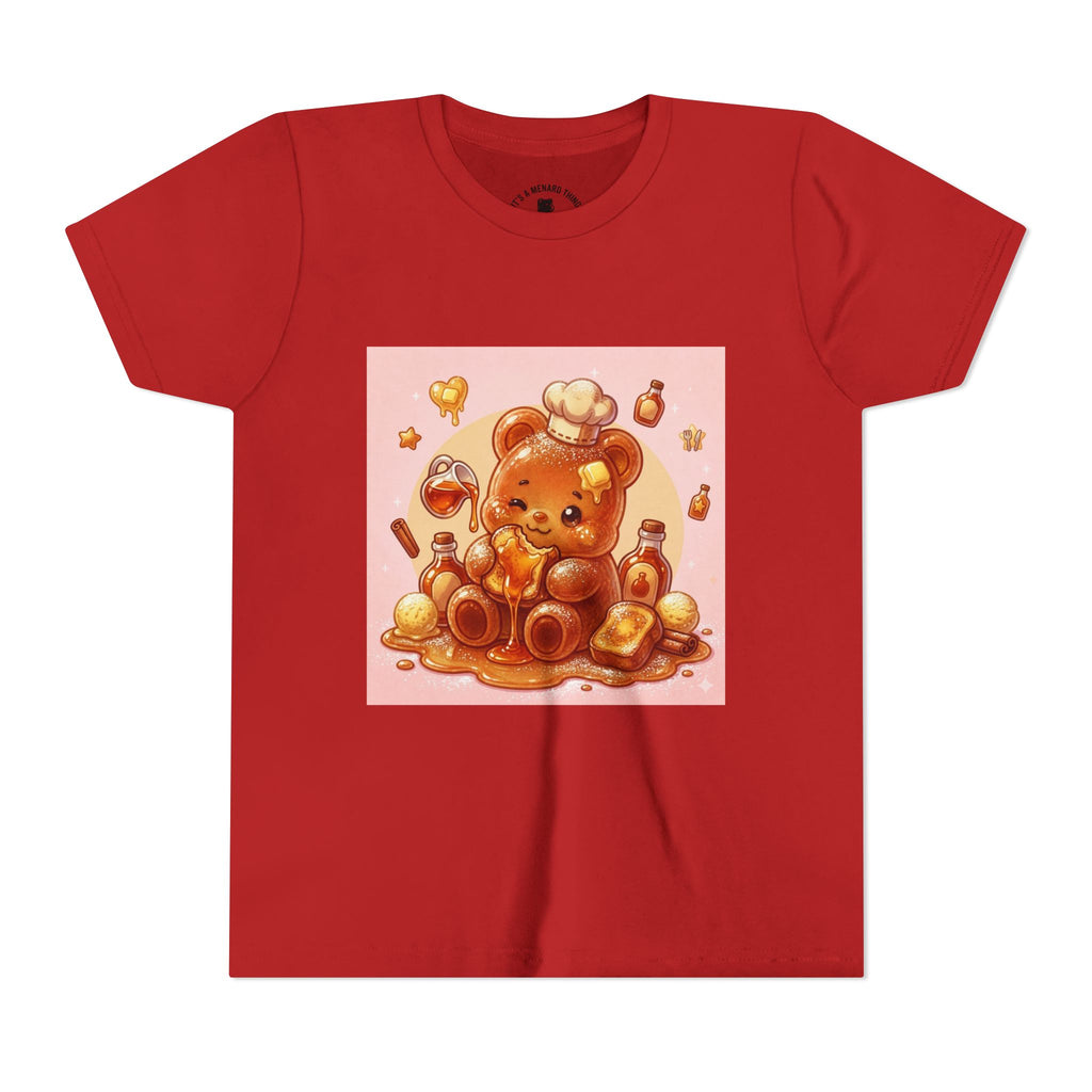 Kids Thick French Toast Gooey Gummy Chef Bear Graphic T-Shirt