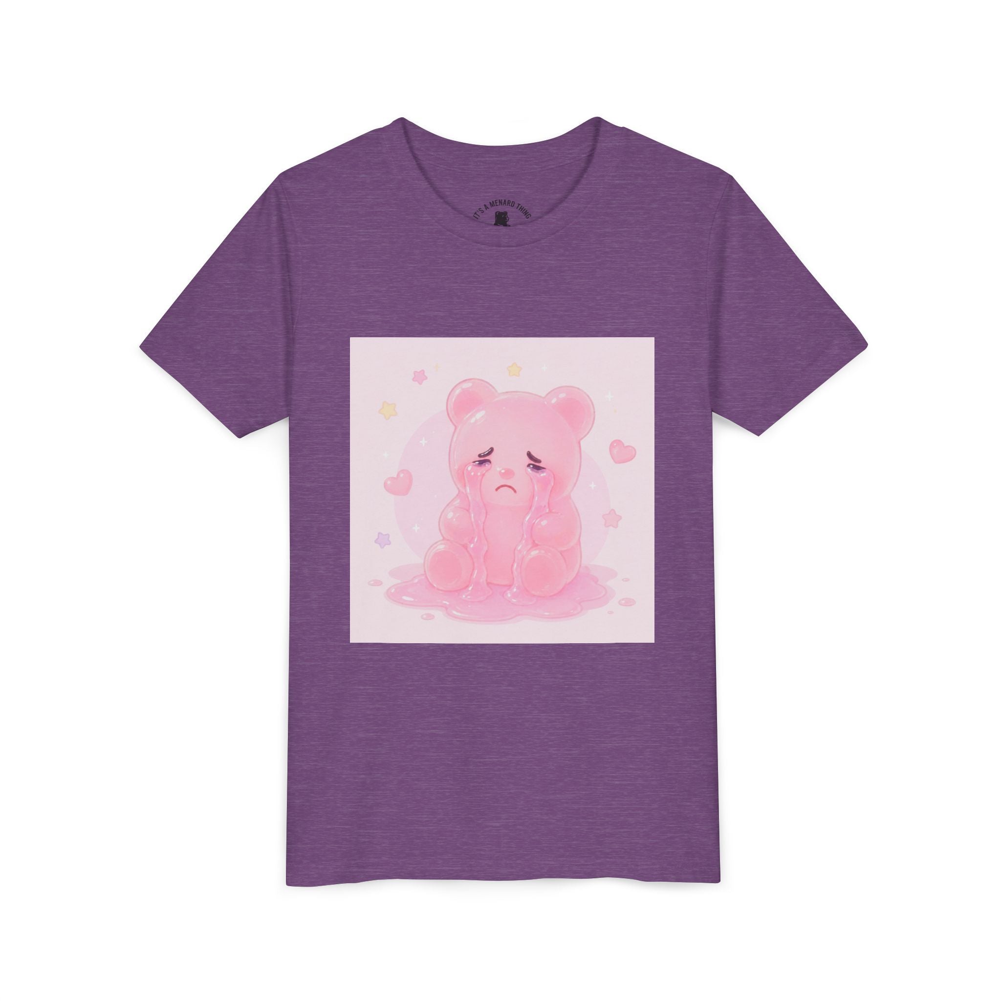 Pink Crying Gooey Gummy Bear Youth Tee – Cute Pastel Graphic Shirt
