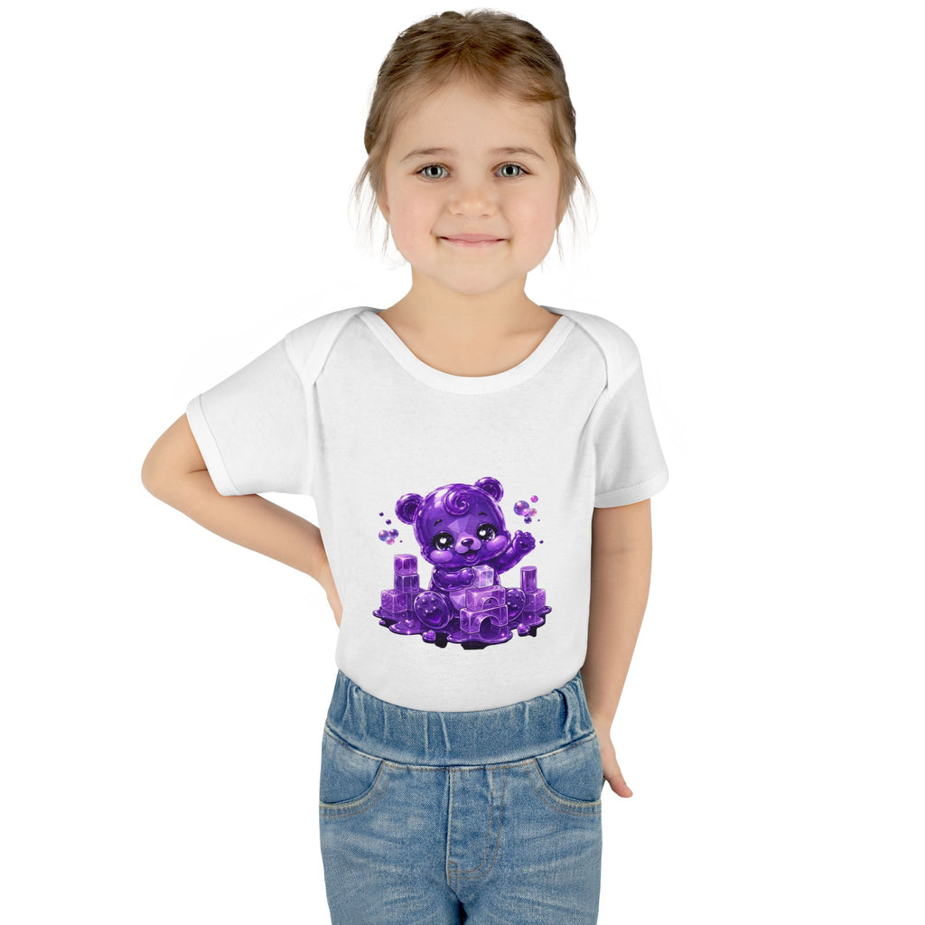 Play Time, Purple Crystal Baby Oozy Bear Gummy Cutie Addition- Graphic Onesie