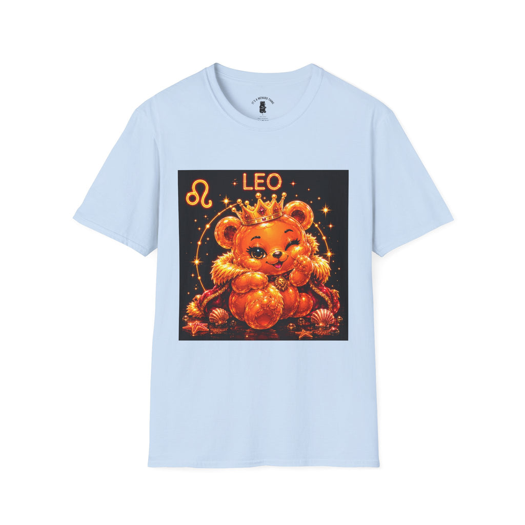 Leo Zodiac Crowned Oozy Bear Friend Astrology- Graphic Shirt