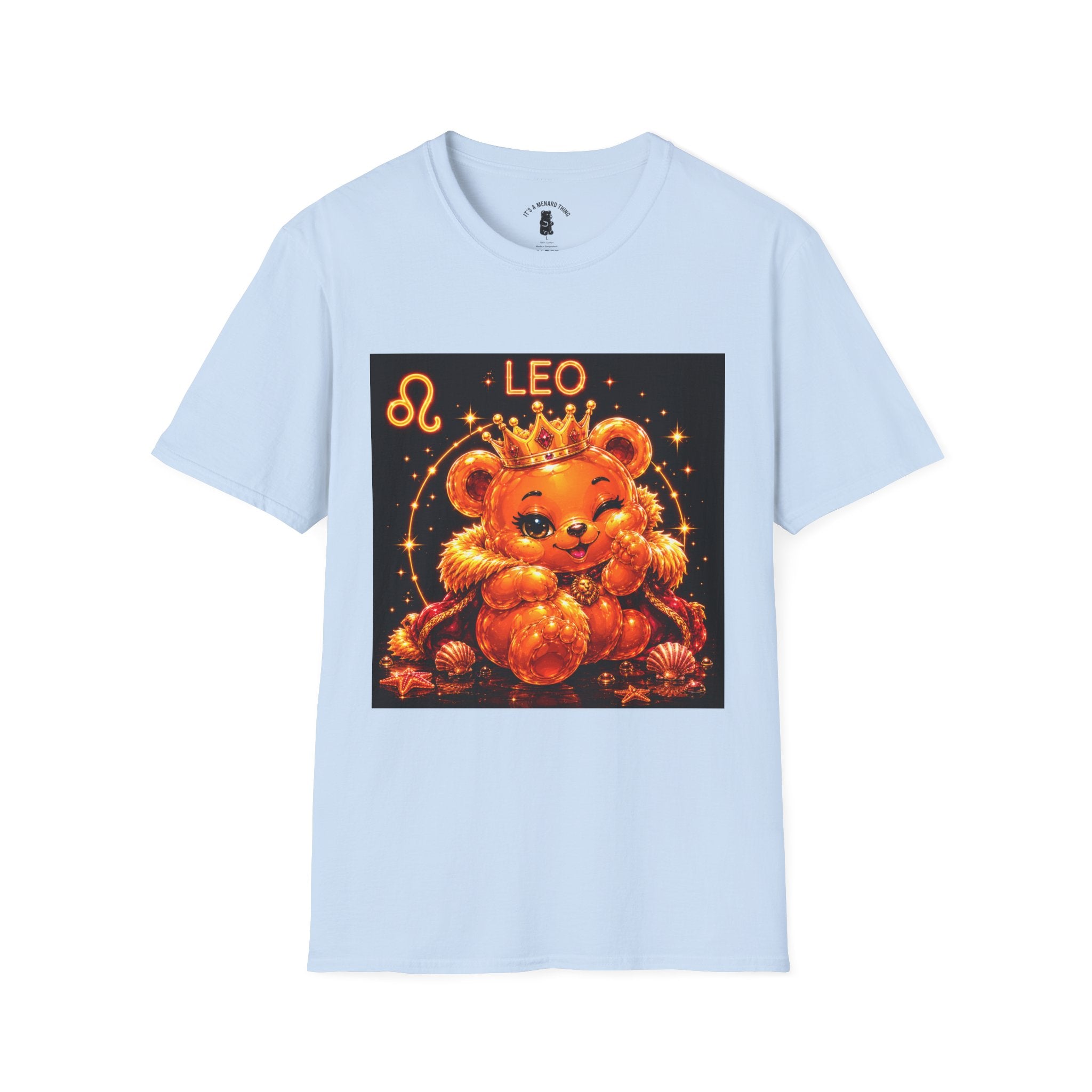 Leo Zodiac Crowned Oozy Bear Friend Astrology- Graphic Shirt