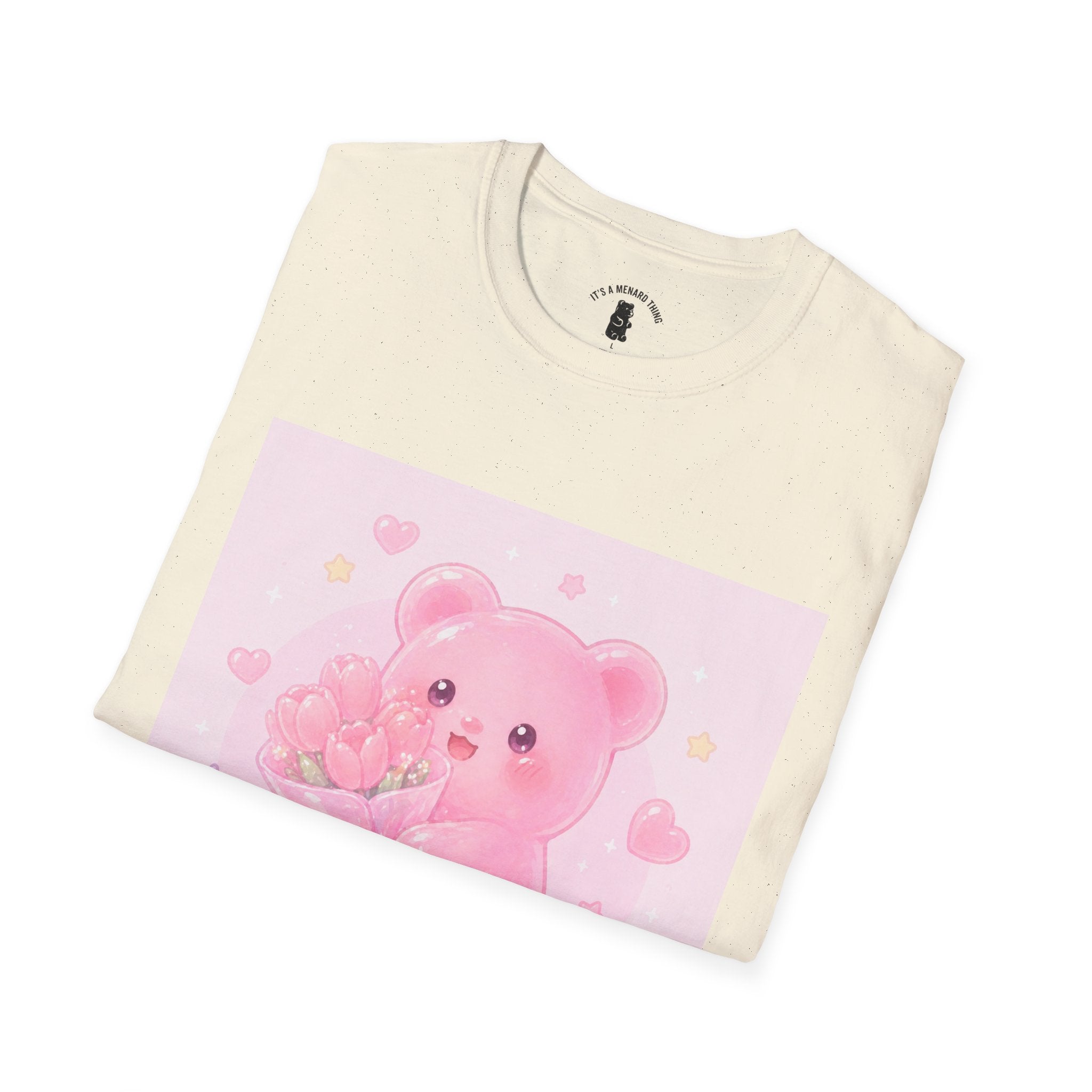 Gooey Pink Gummy Bear Bouquet T-Shirt — Kawaii Valentine Floral Tee