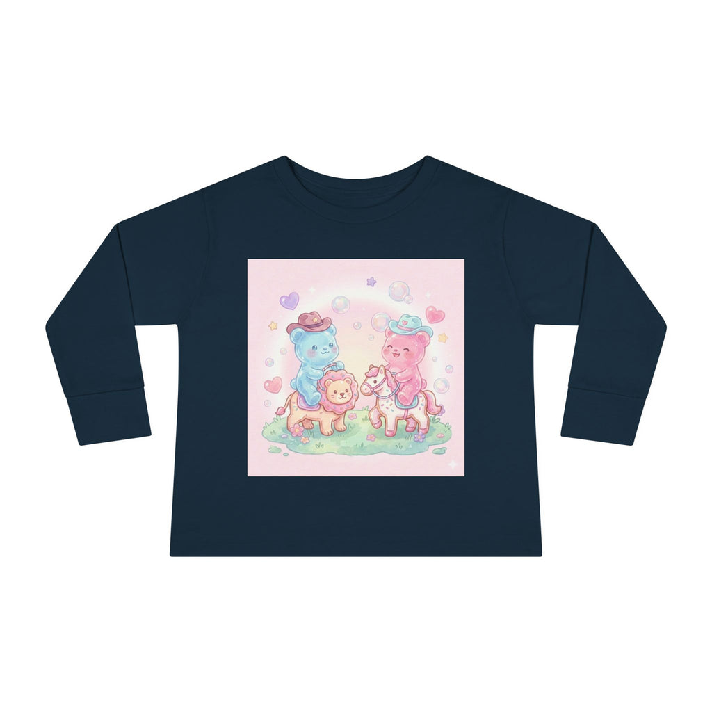 Oozy Bear Gummies Riding Frosted Animal Cookies- Graphic Long Sleeve Shirt