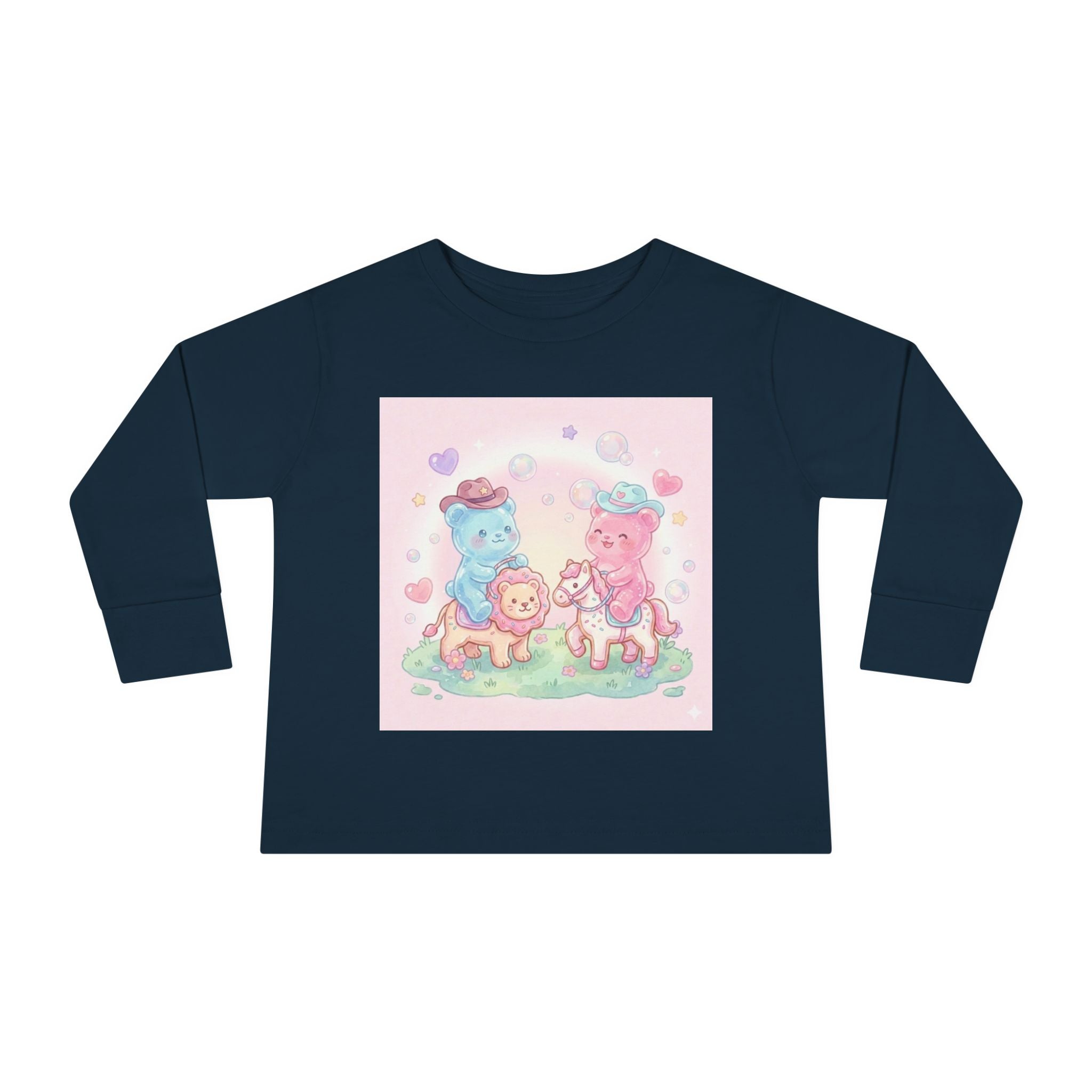 Oozy Bear Gummies Riding Frosted Animal Cookies- Graphic Long Sleeve Shirt