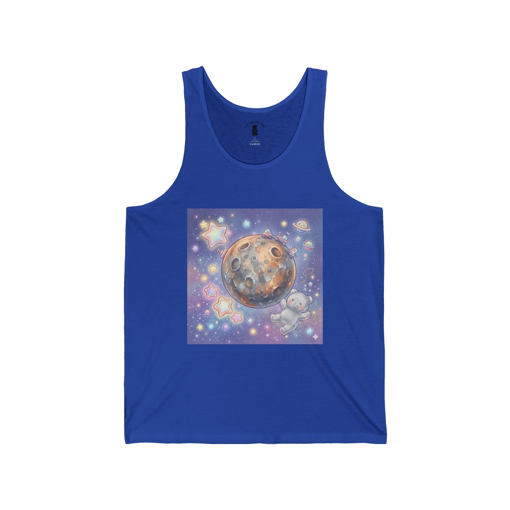 Think of Me and Say Mercury, Special Silver Gooey Gummy Bear — Kawaii Illustration Tank Top