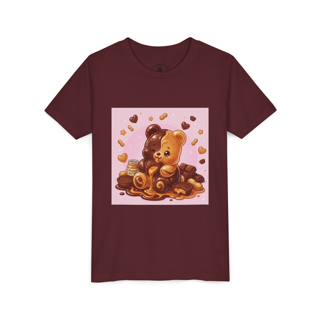 Kids Chocolate & Peanut Butter candy Gooey Gummy Youth Short Sleeve Shirt