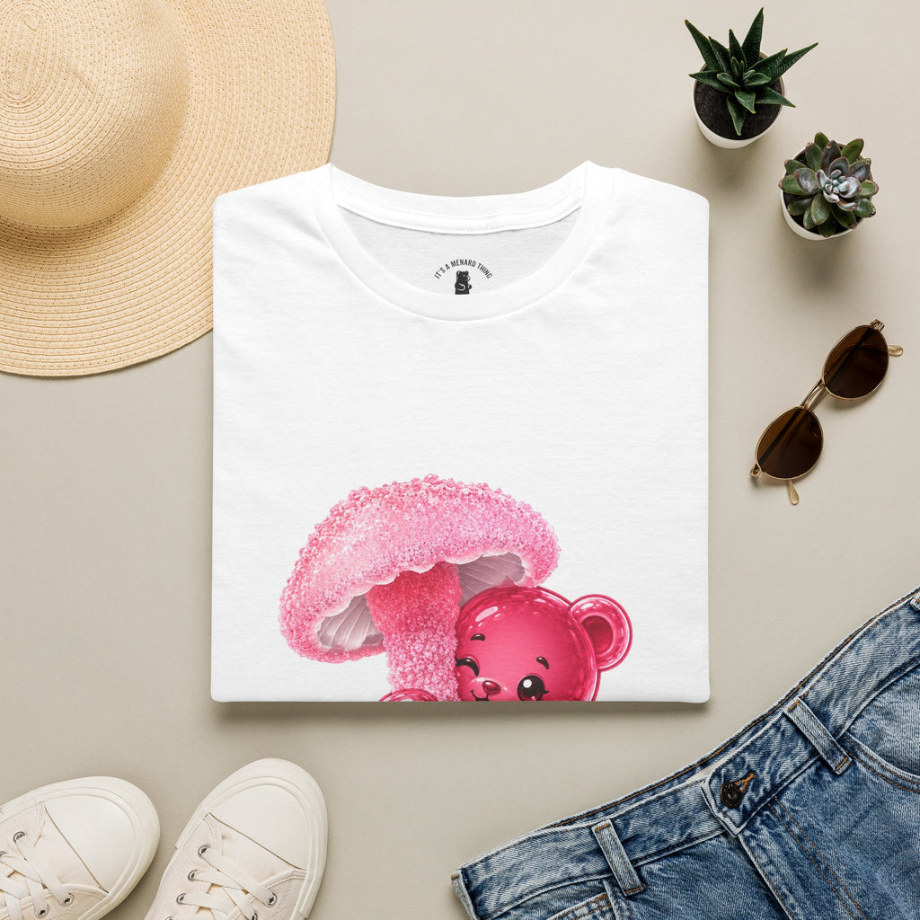 Rare Pink Mushroom Umbrella, Oozy Bear Gummy Friend- Graphic Shirt