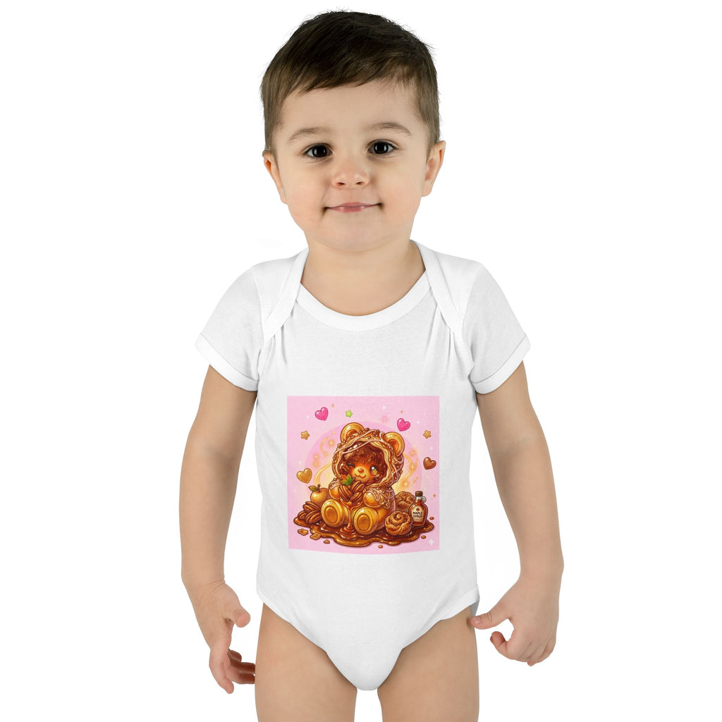 Maple Pecan Danish Gooey Gummy Bear in Puff PJs Baby Onesie