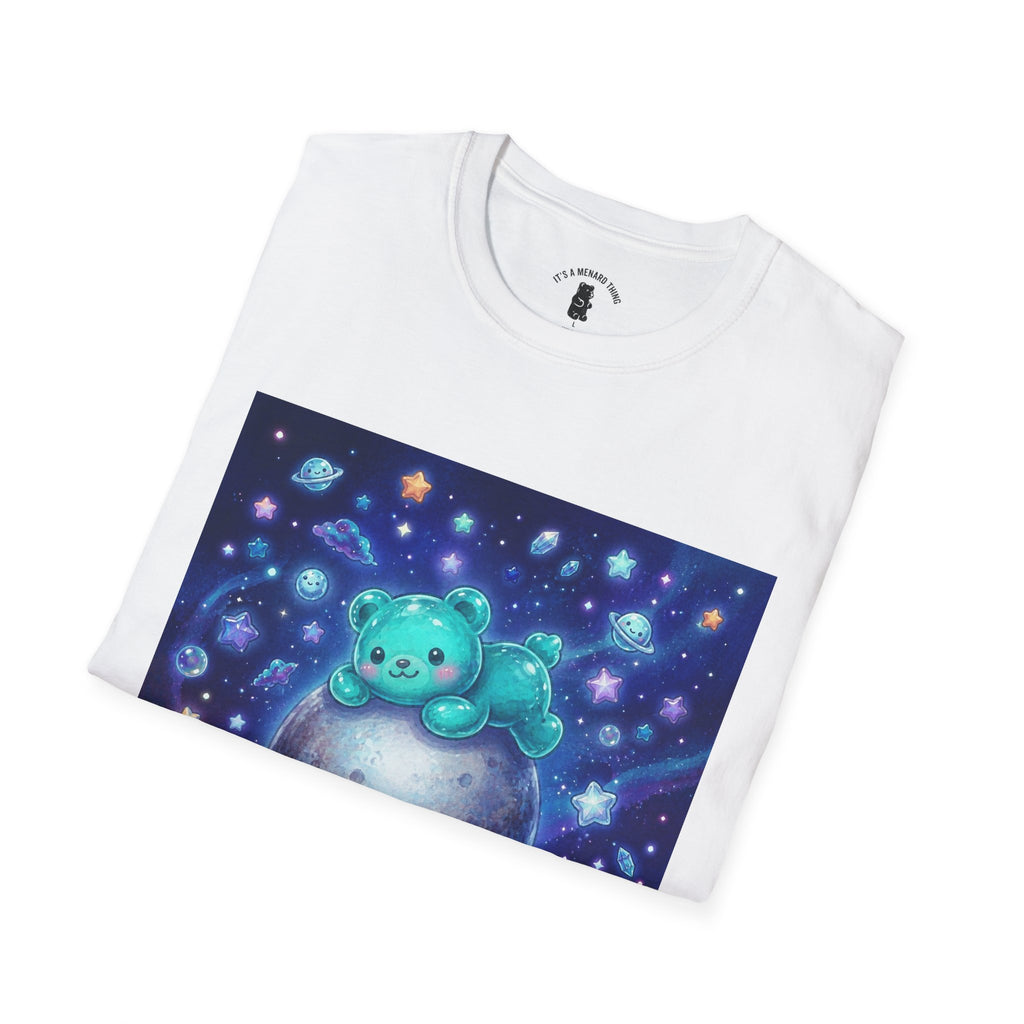 Lets Nap with Pluto, Teal Crystal Blue Gooey Gummy Bear- Kawaii Graphic T-Shirt