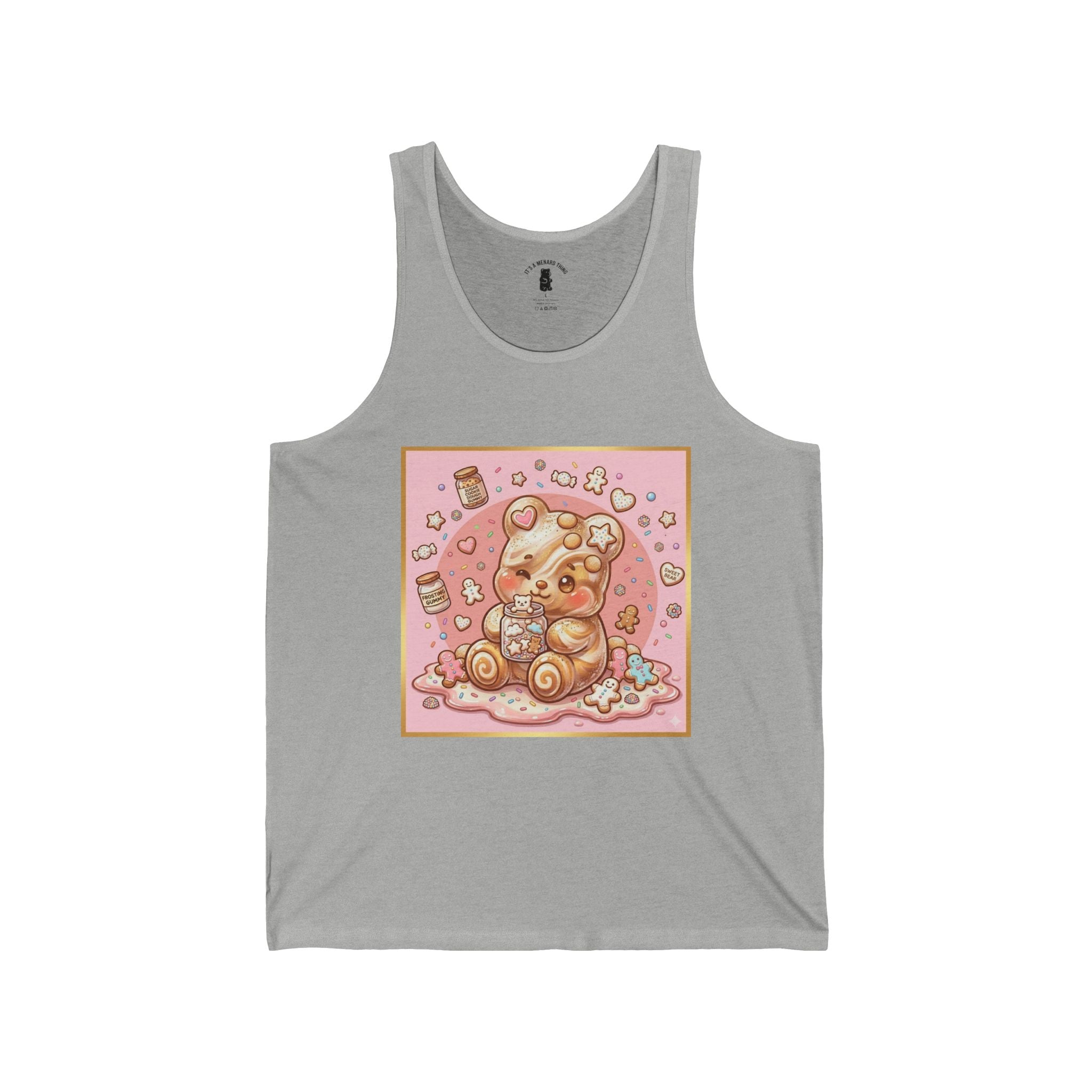 Frosted Sugar Cookie, Gooey Gummy Bear Friend — Cute Graphic Tank Top