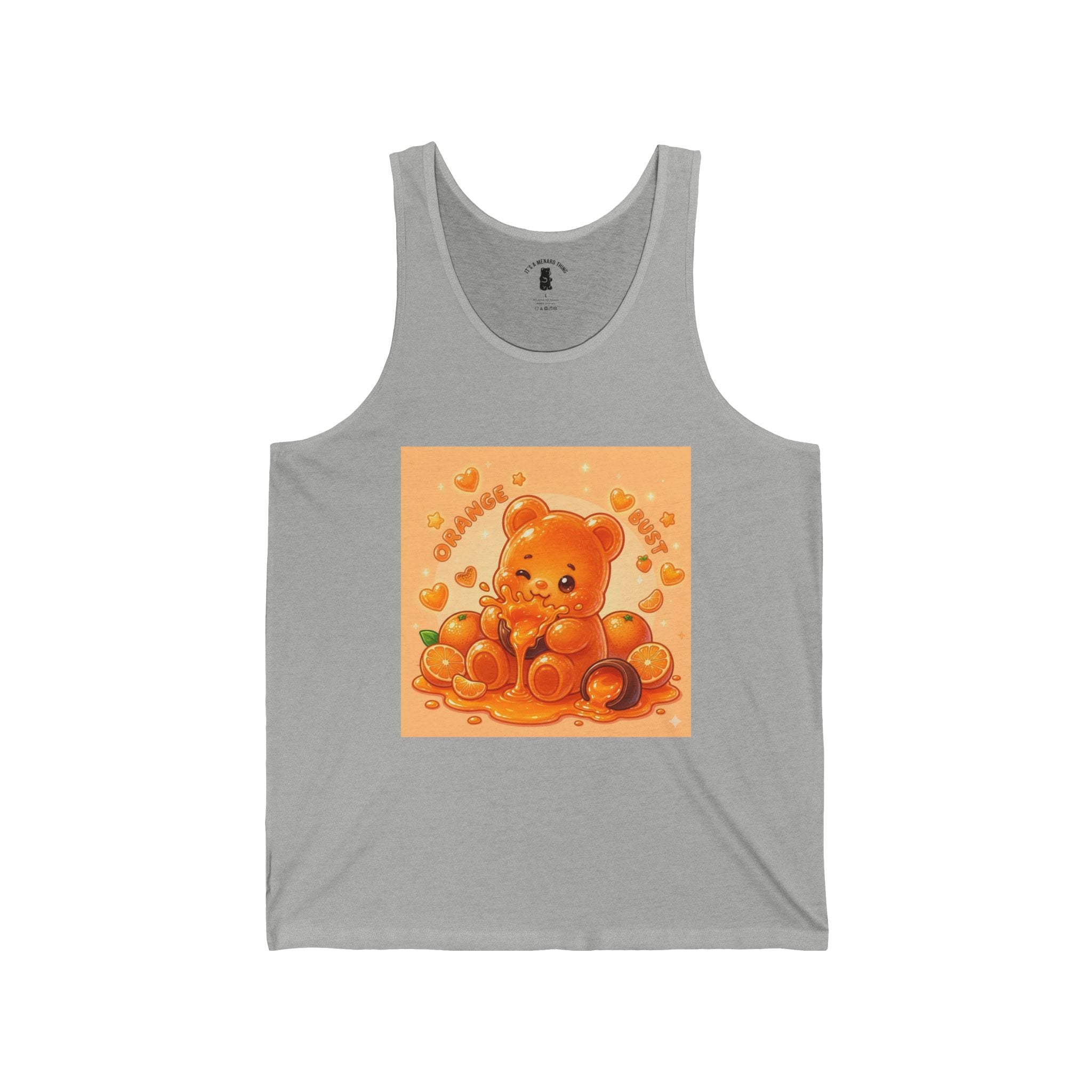 Orange Burst Surprise, Gooey Gummy bear Friend — Kawaii Graphic Tank top