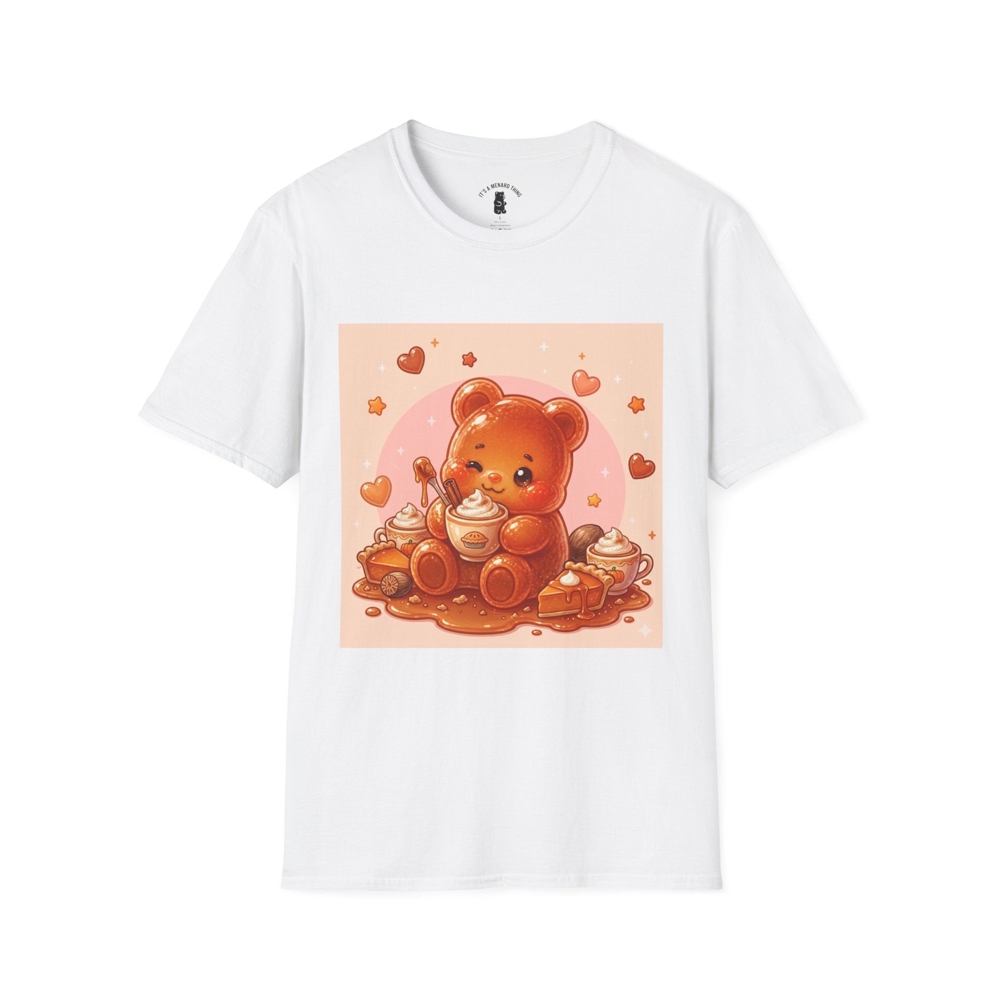 Pumpkin Spice Latte Time, With Pie and Love Gooey Gummy Bear — Kawaii Graphic Tee