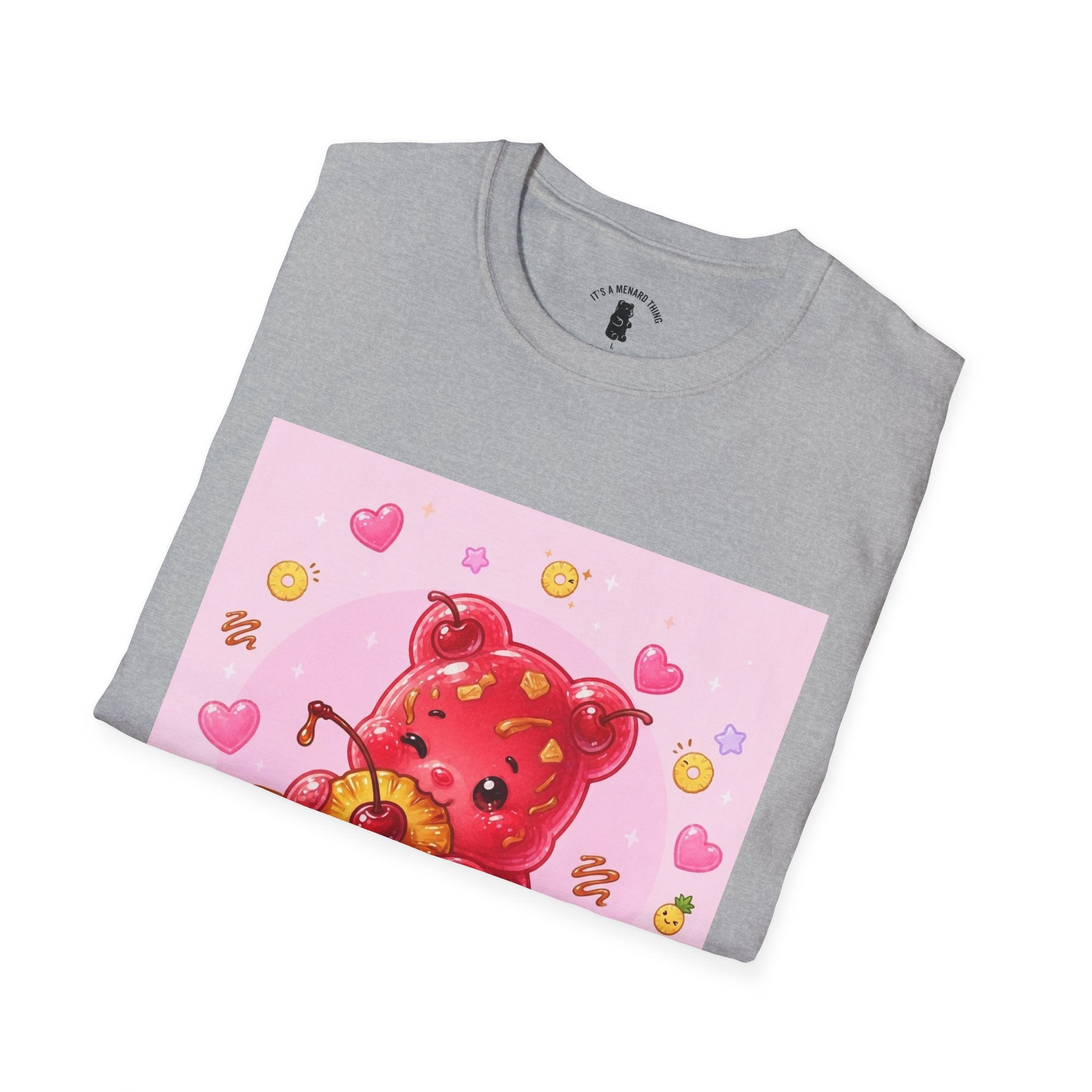 Kawaii Pineapple & Candied Cherries Gooey Gummy Bear — Cute Graphic T-Shirt
