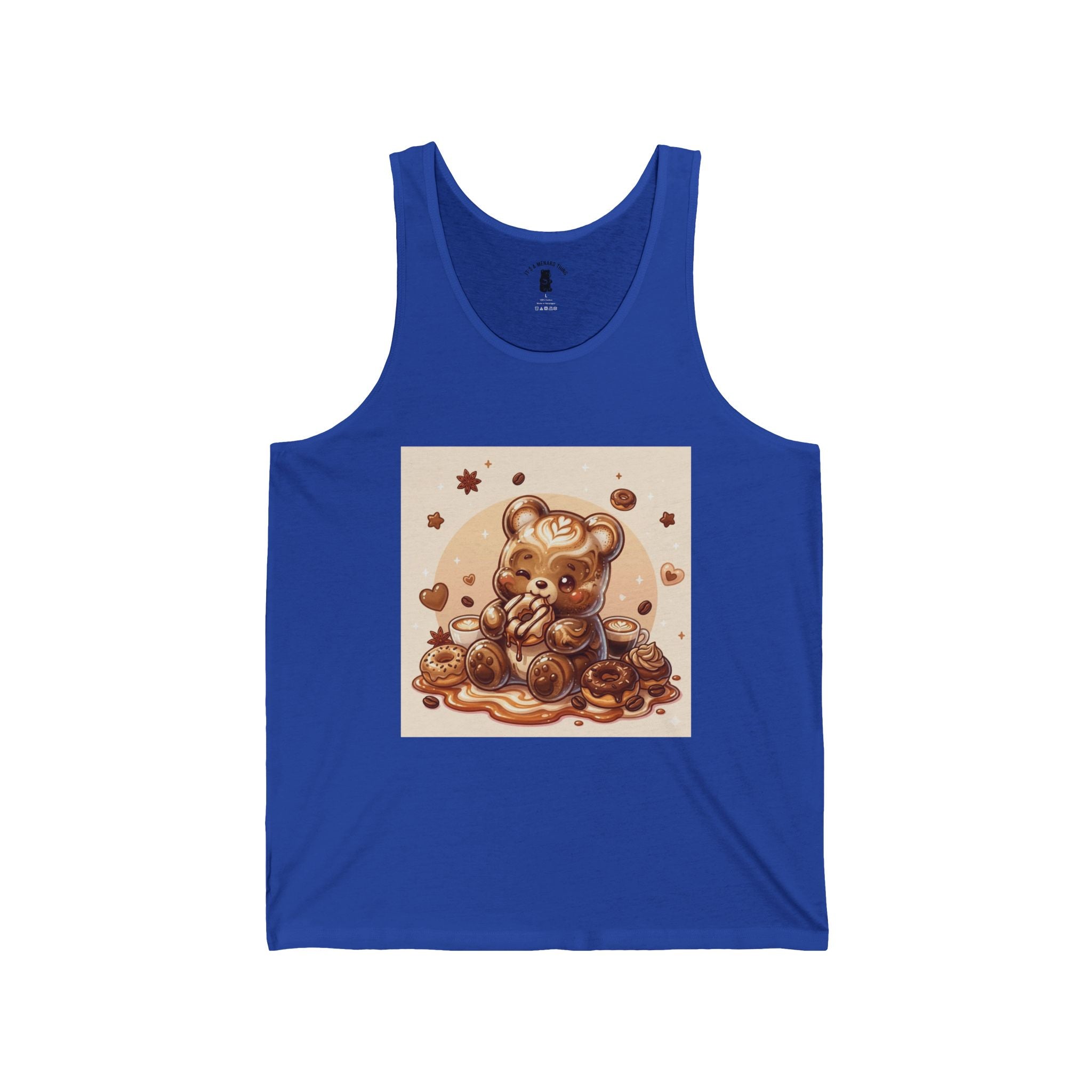 Chocolate Donuts & Espresso Coffee Swirl Gooey Gummy Bear — Cute Graphic Tank Top