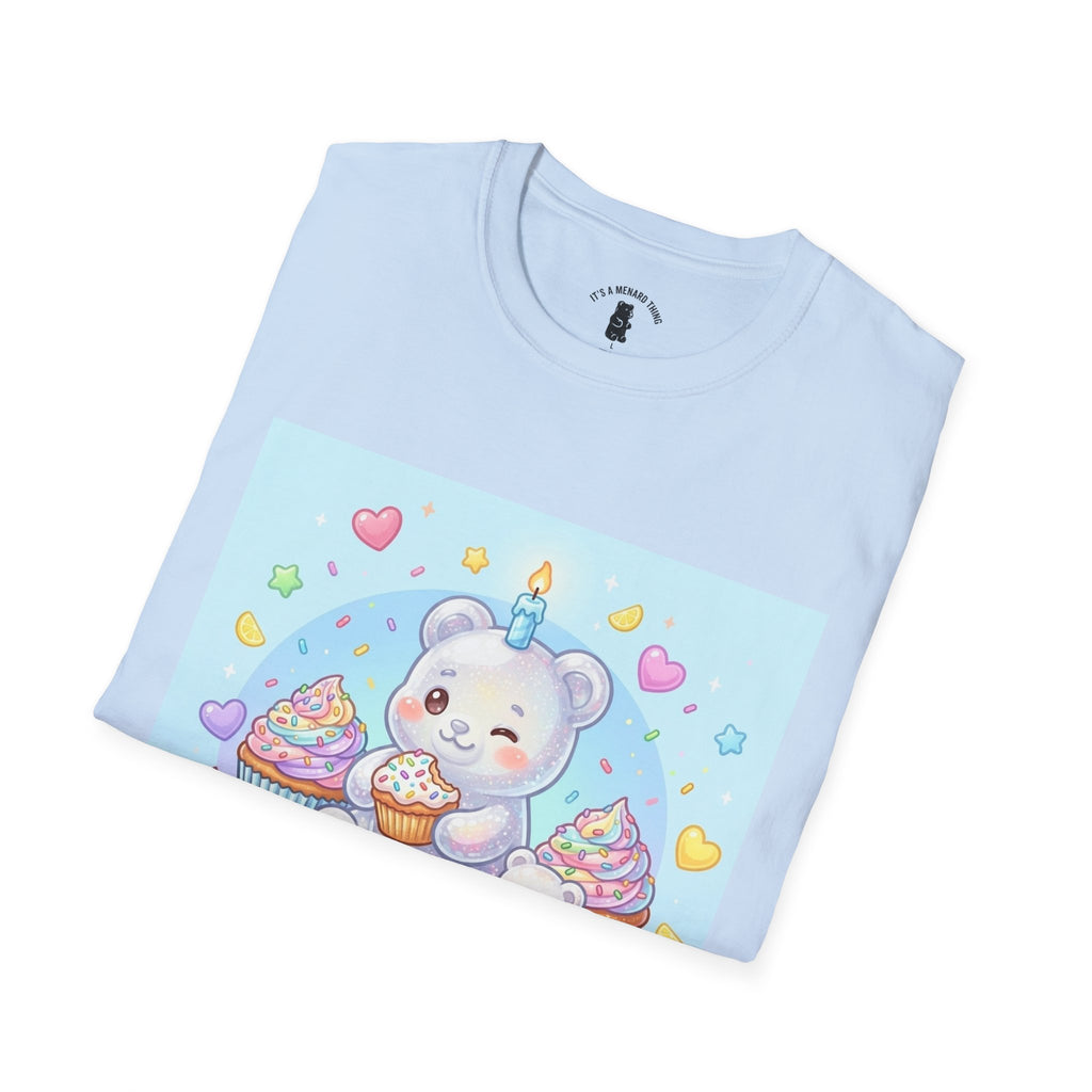 Birthday Cake and Party Gooey Gummy Bear— Kawaii Graphic T-Shirt