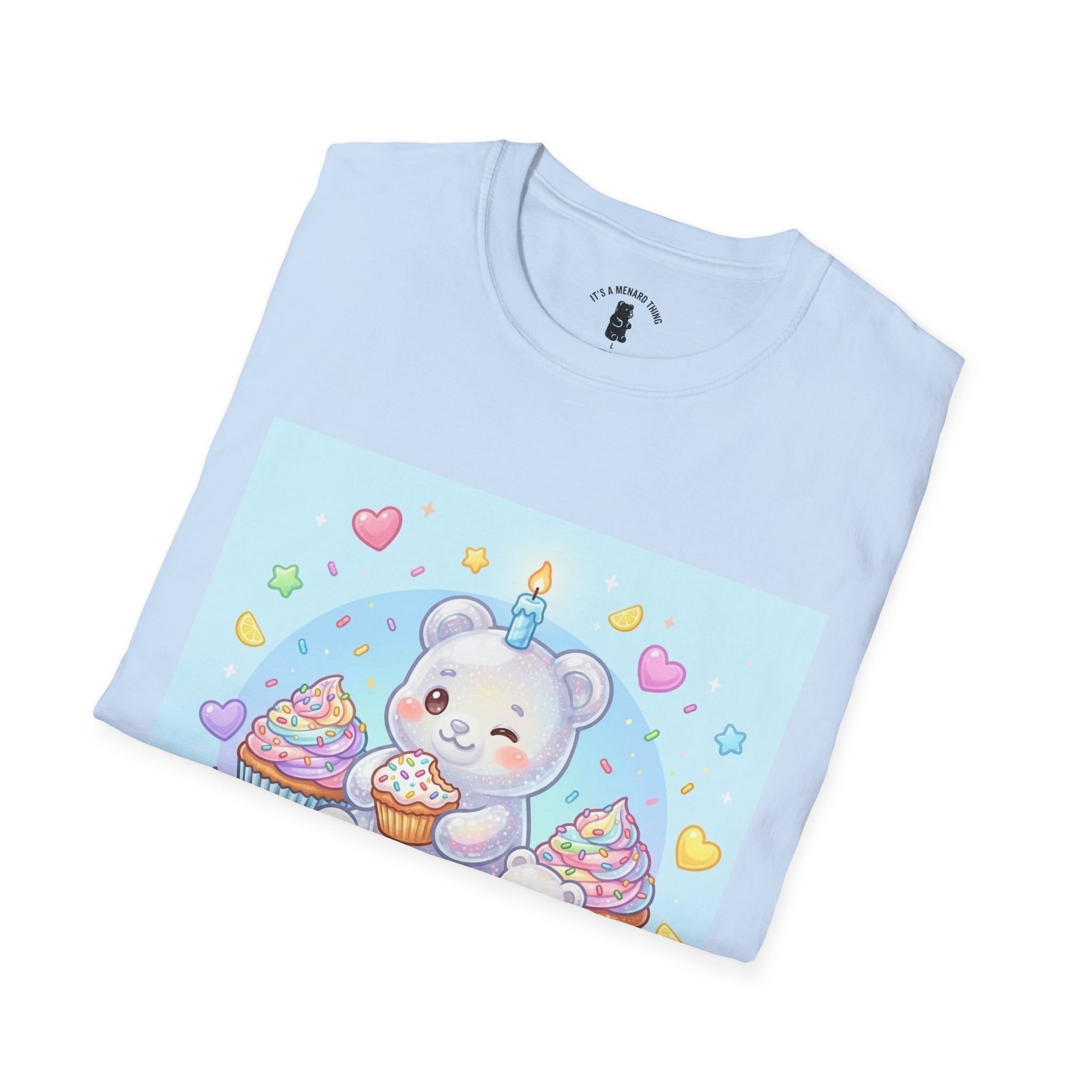 Birthday Cake and Party Gooey Gummy Bear— Kawaii Graphic T-Shirt