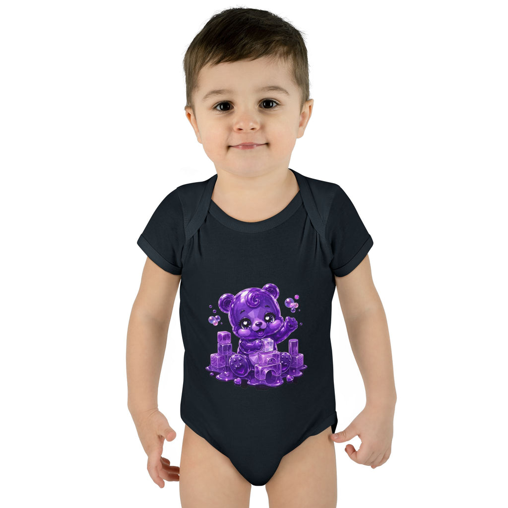 Play Time, Purple Crystal Baby Oozy Bear Gummy Cutie Addition- Graphic Onesie