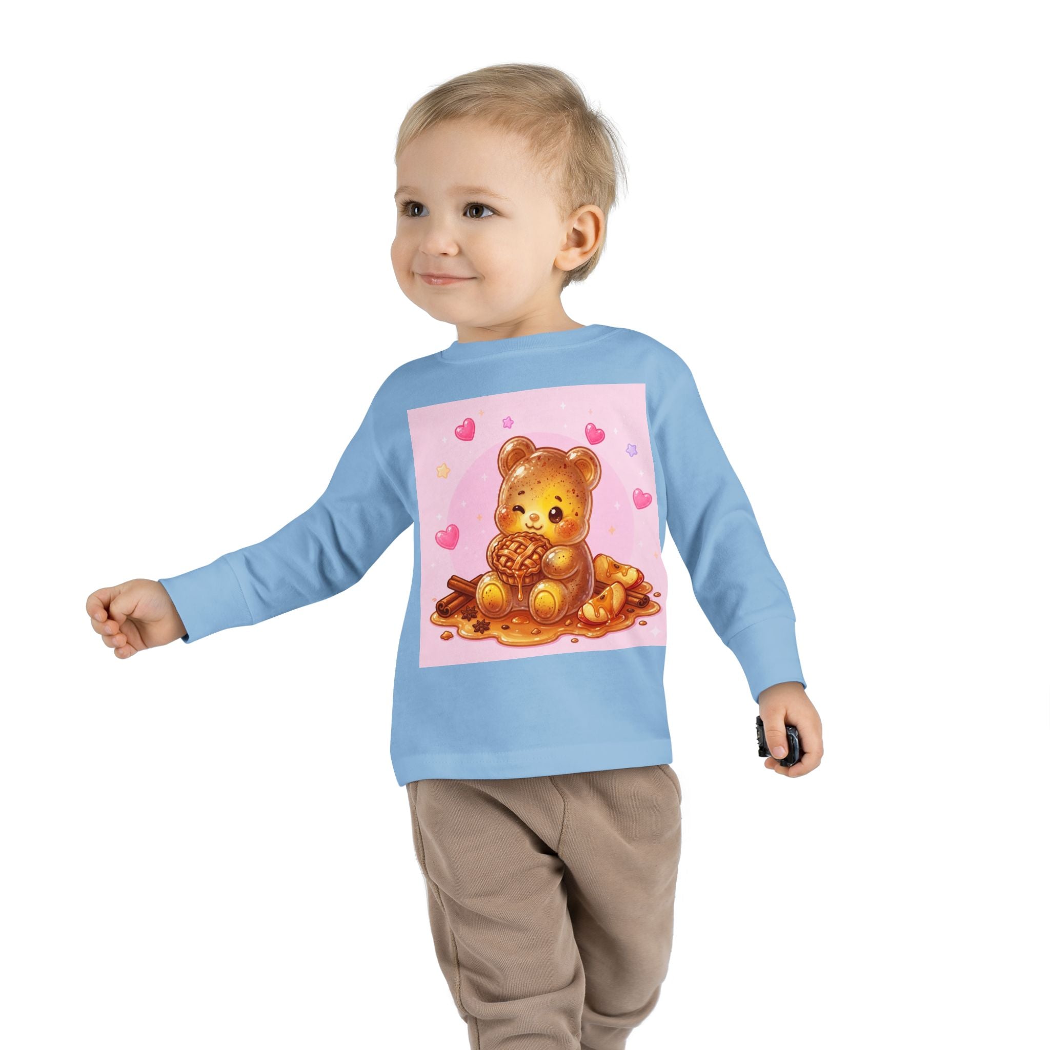 Cinnamon Sweet Fresh Apple Pie, Oozy Bear Gummy Friend- Kids Long Sleeve Shirt