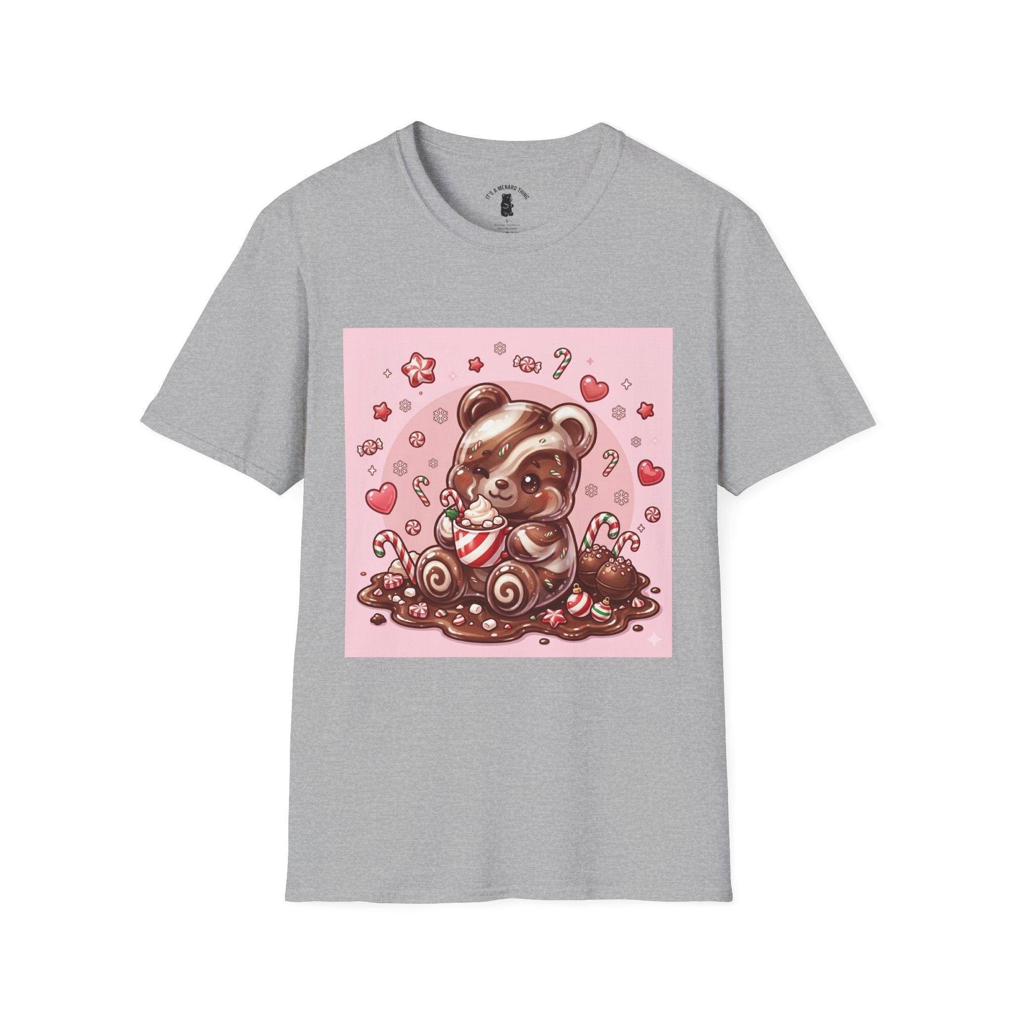 Cute Hot Chocolate and Peppermint stick Gooey Gummy Bear — Kawaii Graphic Tee