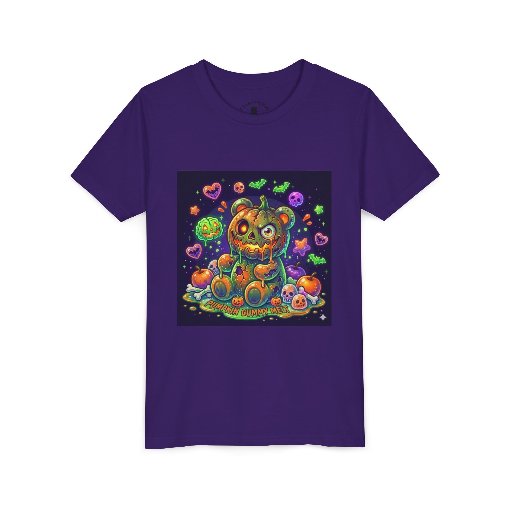 Cute Creepy Pumpkin Head Gooey Gummy Bear Halloween- Graphic Tee