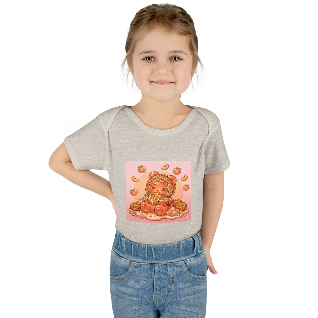 Peach Danish Gooey Gummy Bear in Puff Pasterie PJs Baby Onesie
