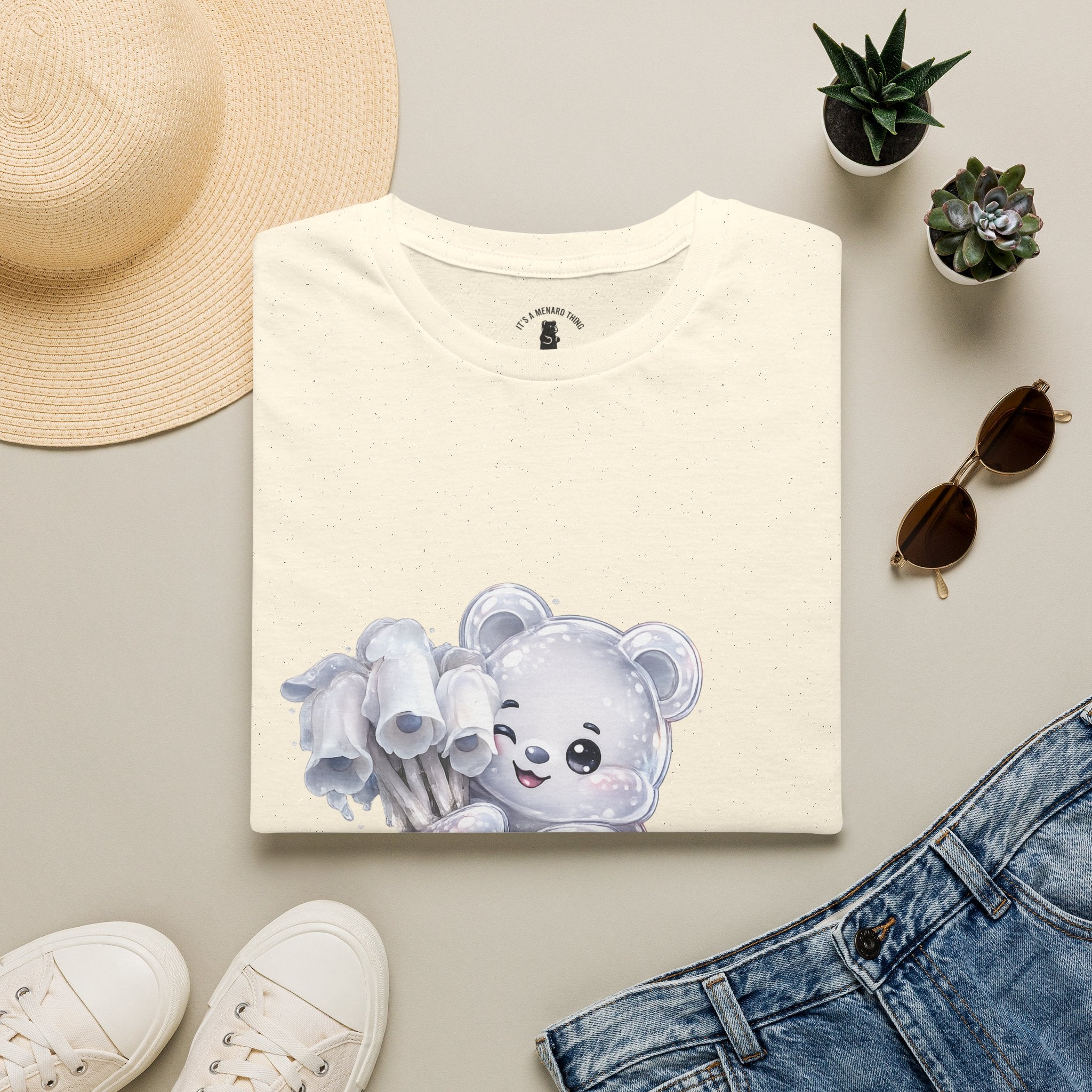 Special Ghost Pipe Mushroom Cluster, White Oozy Bear Gummy Friend- Graphic Shirt