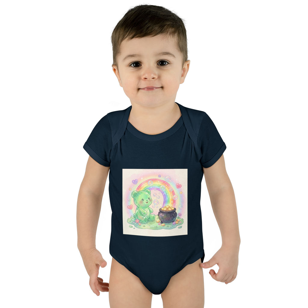 Rainbow Gooey Gummy Bear Found Inner Treasure – Cute St. Patrick’s Day Luck Baby Onesie