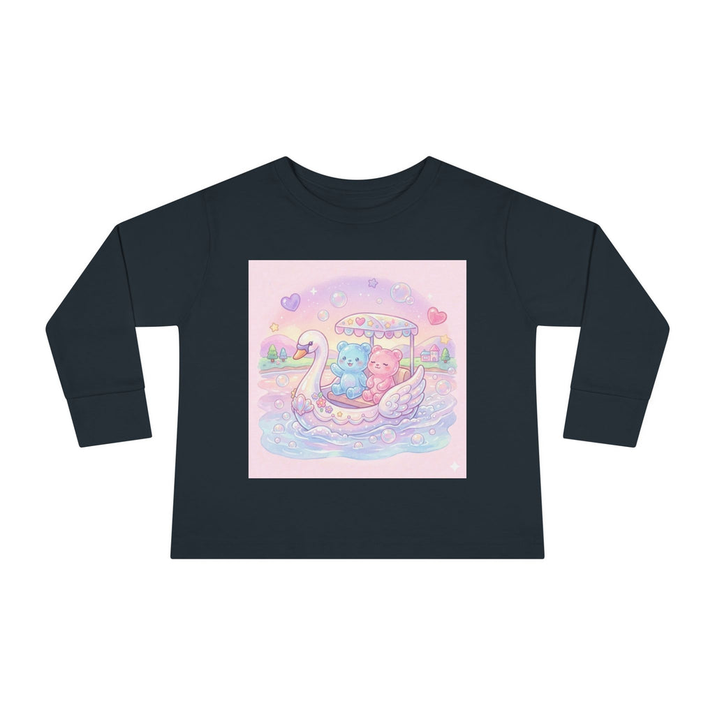 Swan Boat Ride, Oozy Bear Duo Friends- Graphic Long Sleeve Shirts