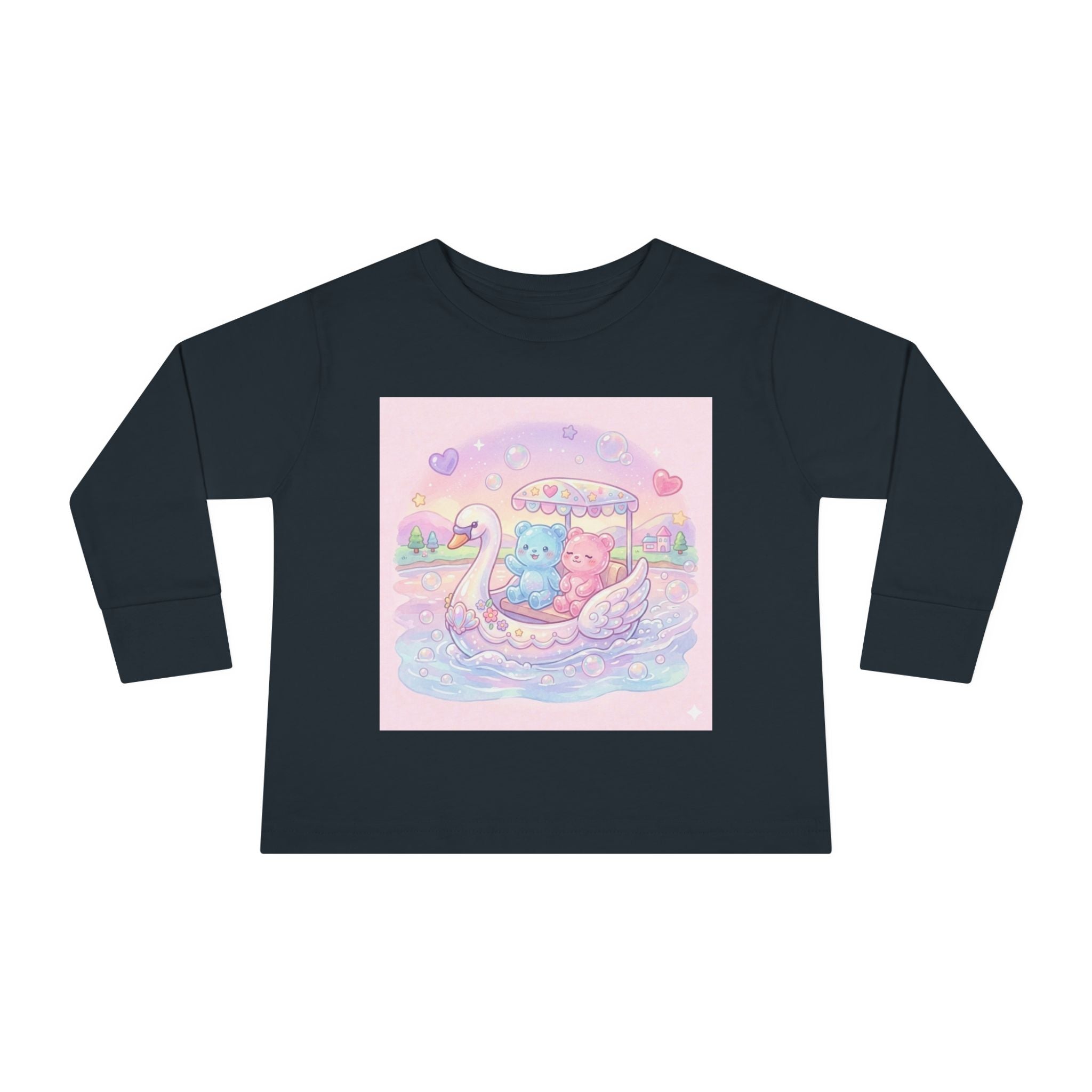 Swan Boat Ride, Oozy Bear Duo Friends- Graphic Long Sleeve Shirts