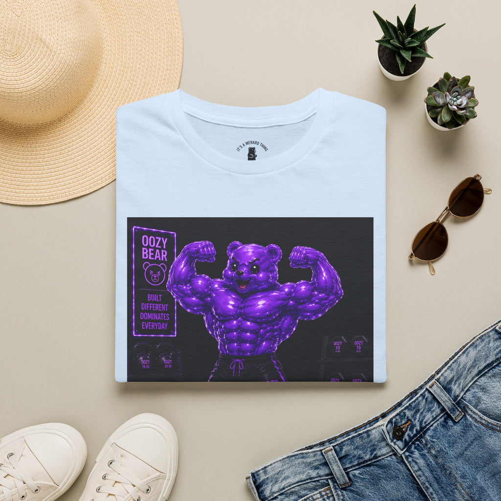 Flexing Muscles, After Workout Oozy Buff Bear Gym Gummy- Adult Graphic Shirt