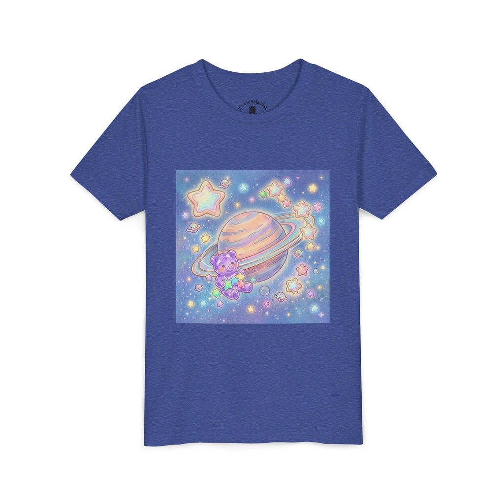 Merry-go-Saturn Cosmic Gooey Crystal Gummy Bear- Stars & Sparkles Graphic T-Shirt