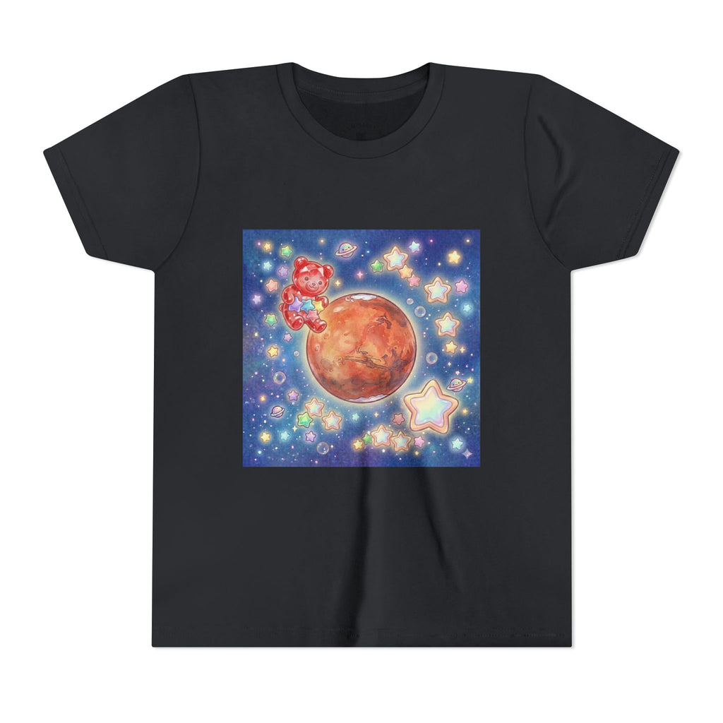 Look to Mars, Red Gooey Crystal Gummy Bear- Galaxy Graphic Youth T-Shirt