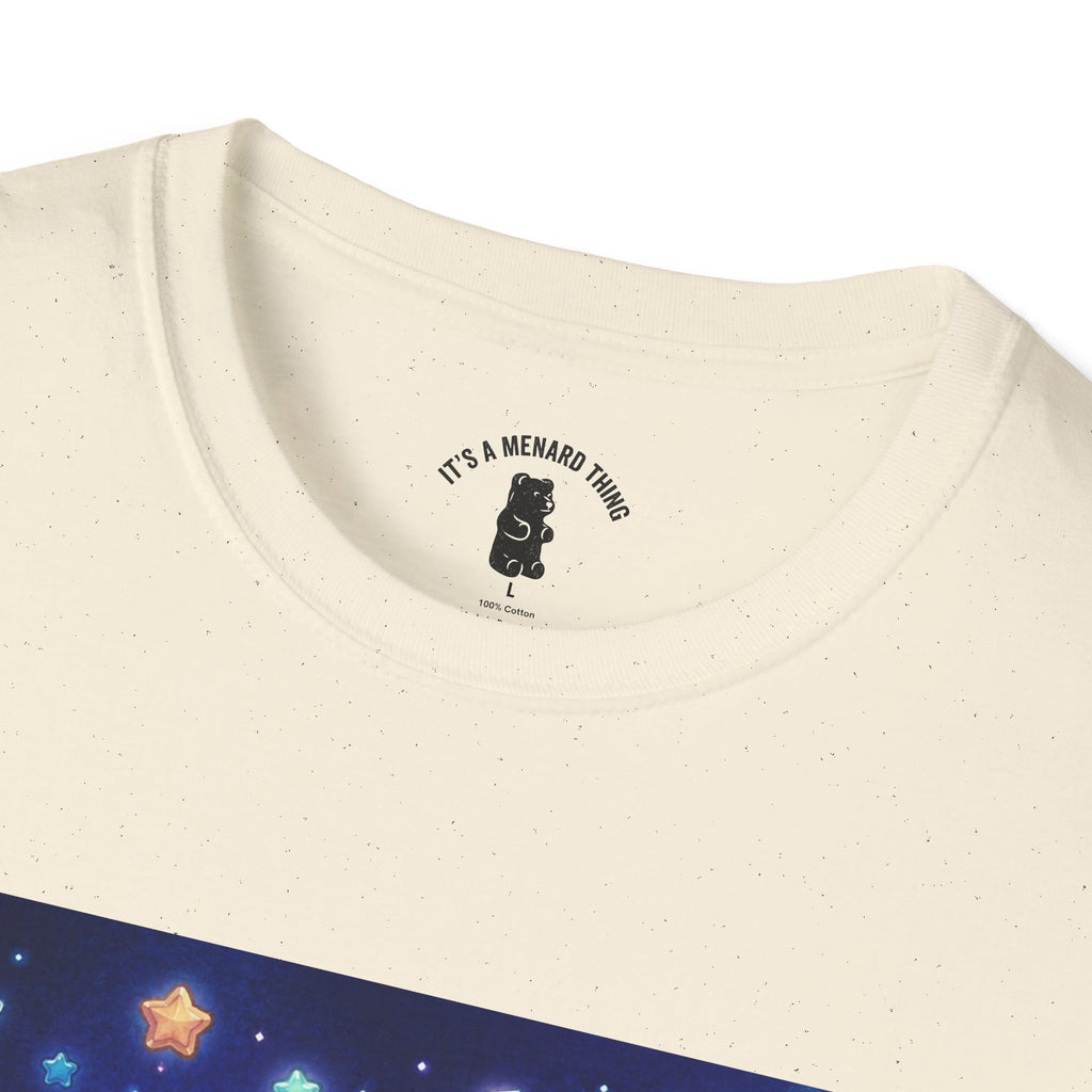 Lets Nap with Pluto, Teal Crystal Blue Gooey Gummy Bear- Kawaii Graphic T-Shirt