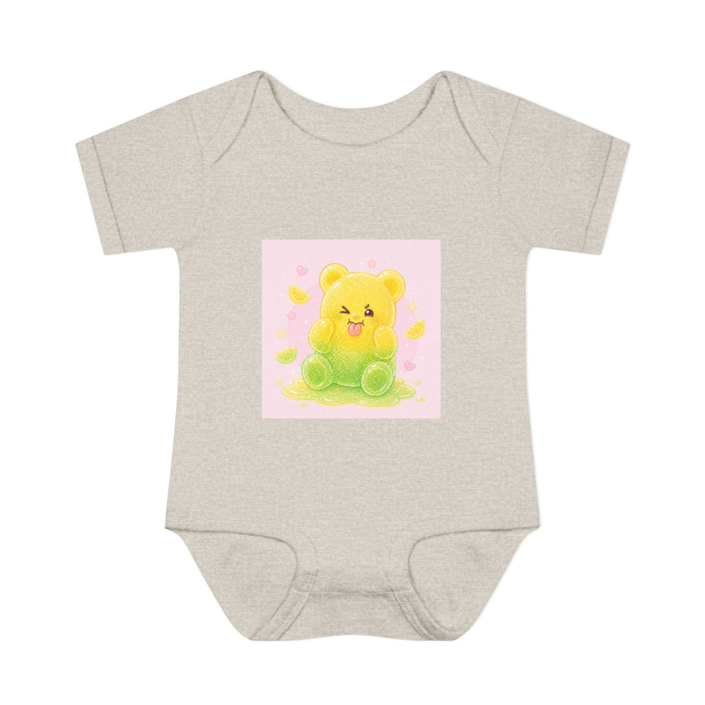 Sour Silly Gummy Gooey Lemon-Lime Bear Illustration Infant Onesie
