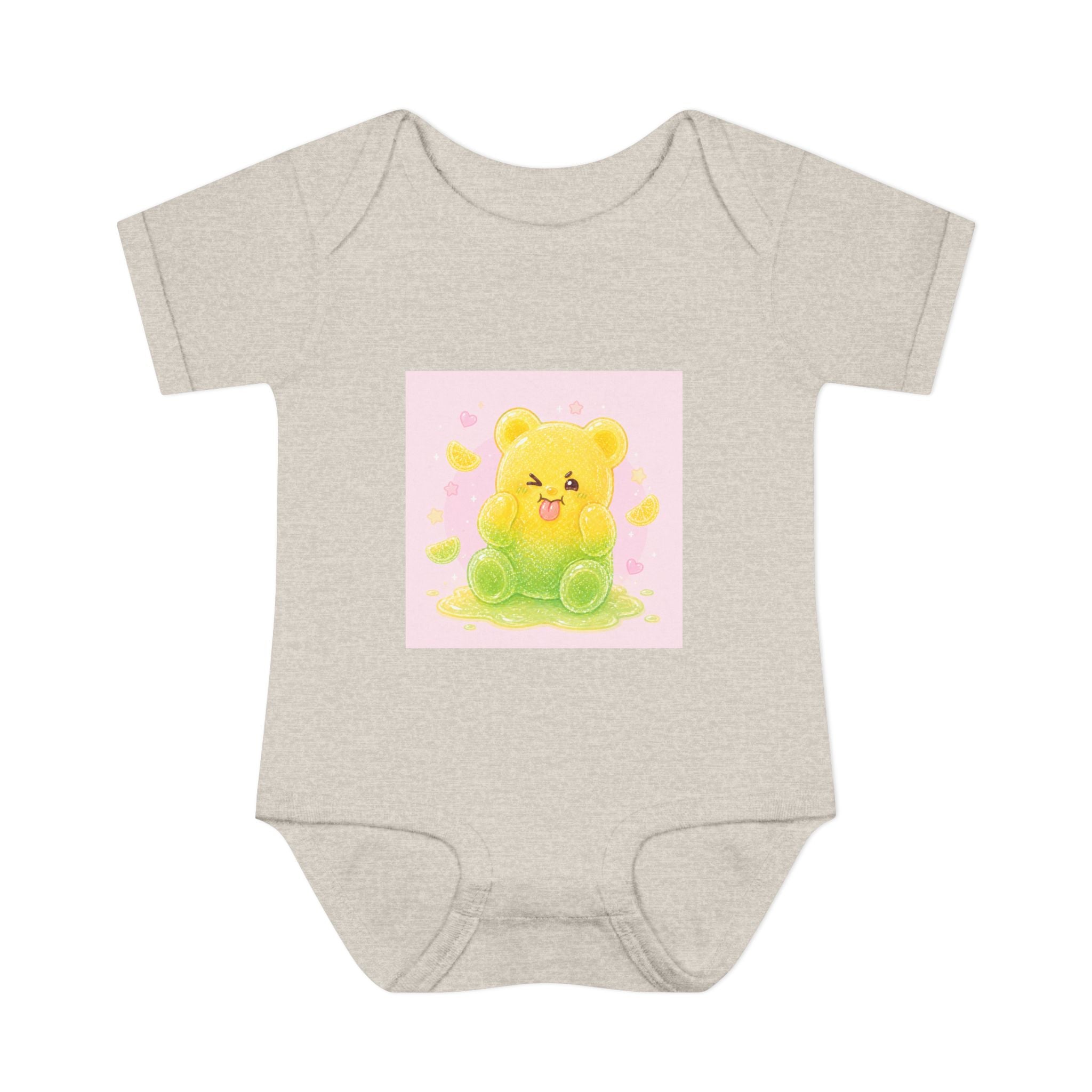 Sour Silly Gummy Gooey Lemon-Lime Bear Illustration Infant Onesie