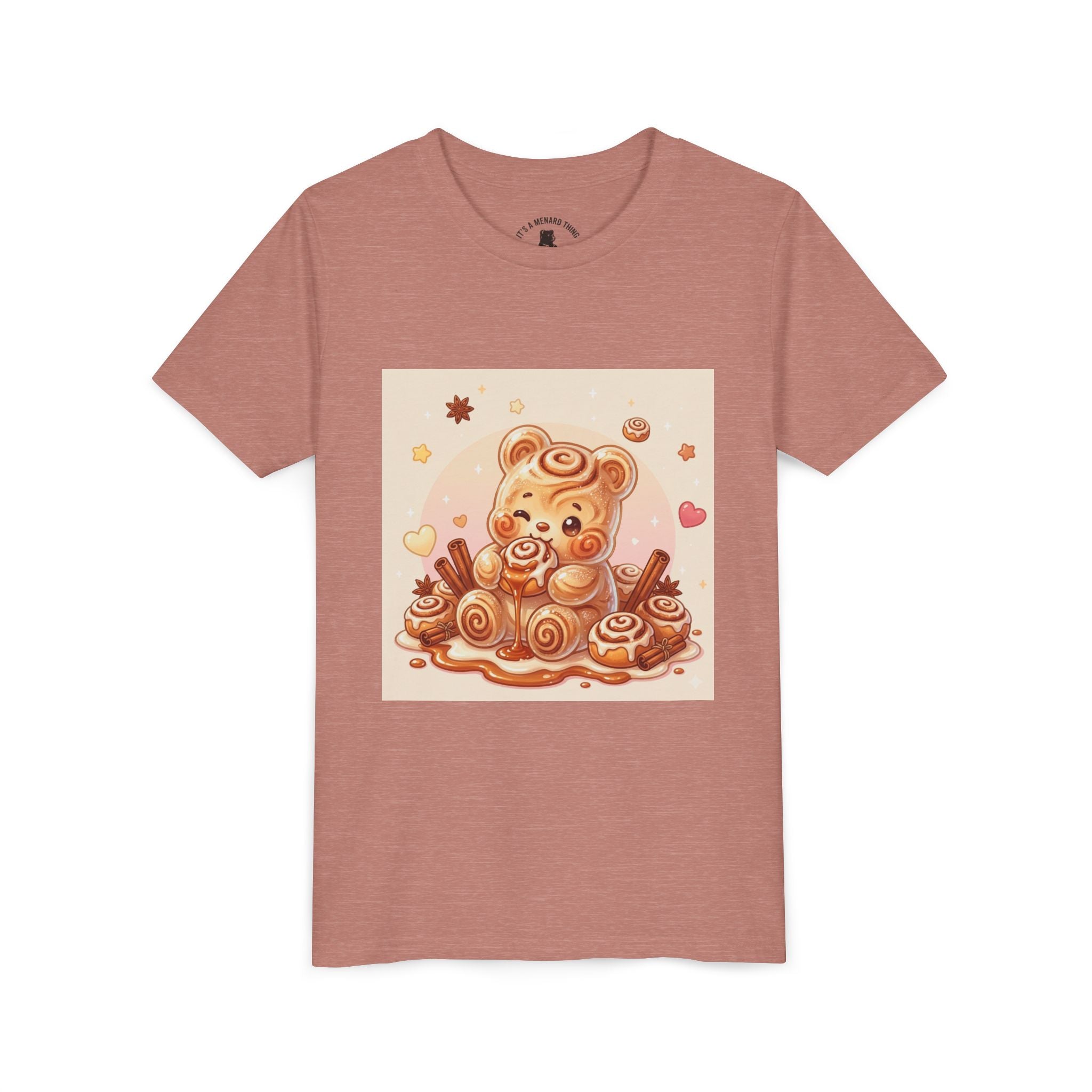 Cinnamon Swirl & Frosting Gooey Gummy Bear Graphic Youth T‑Shirt