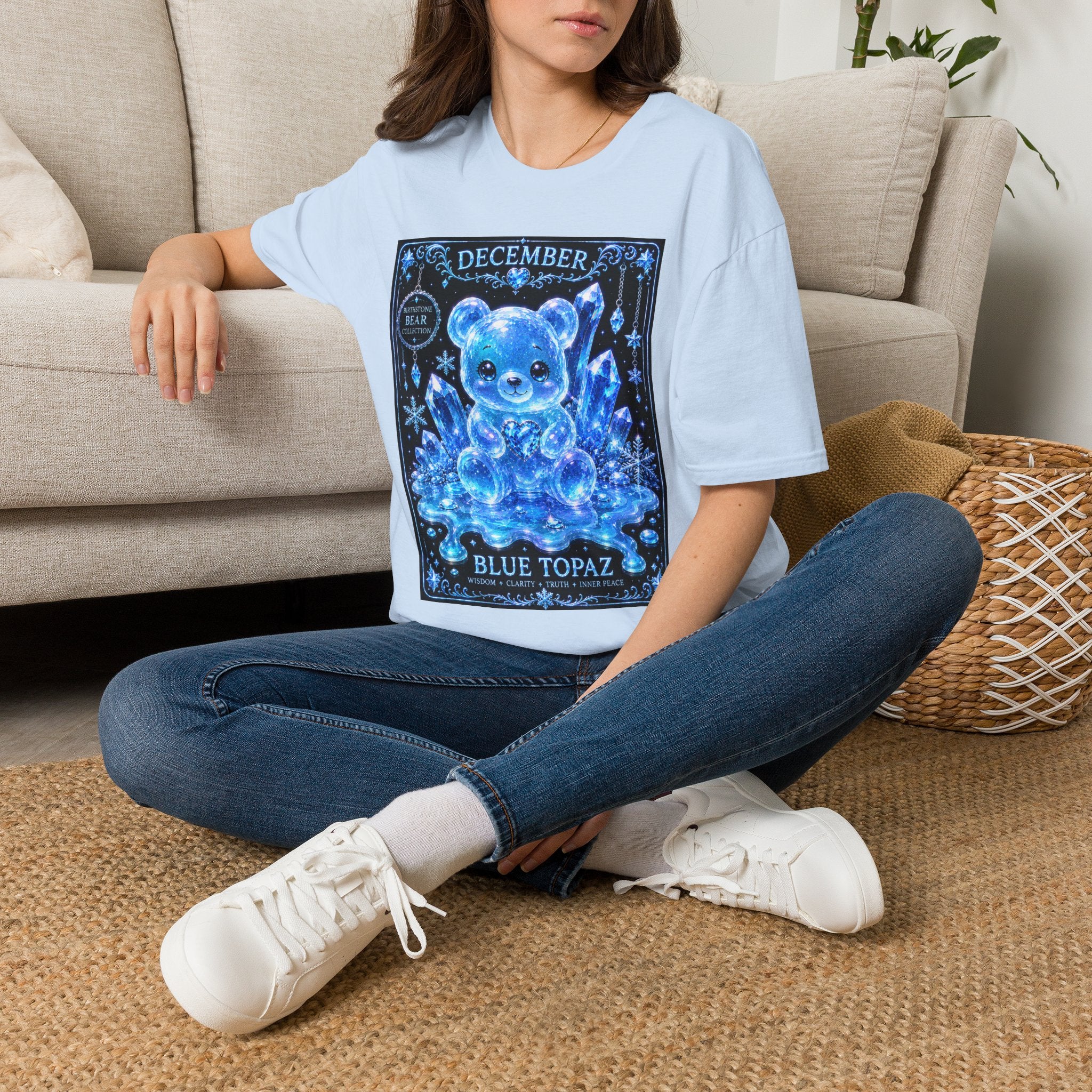 December, Blue Topaz Birthstone Oozy Bear Special Addition- Graphic Shirt