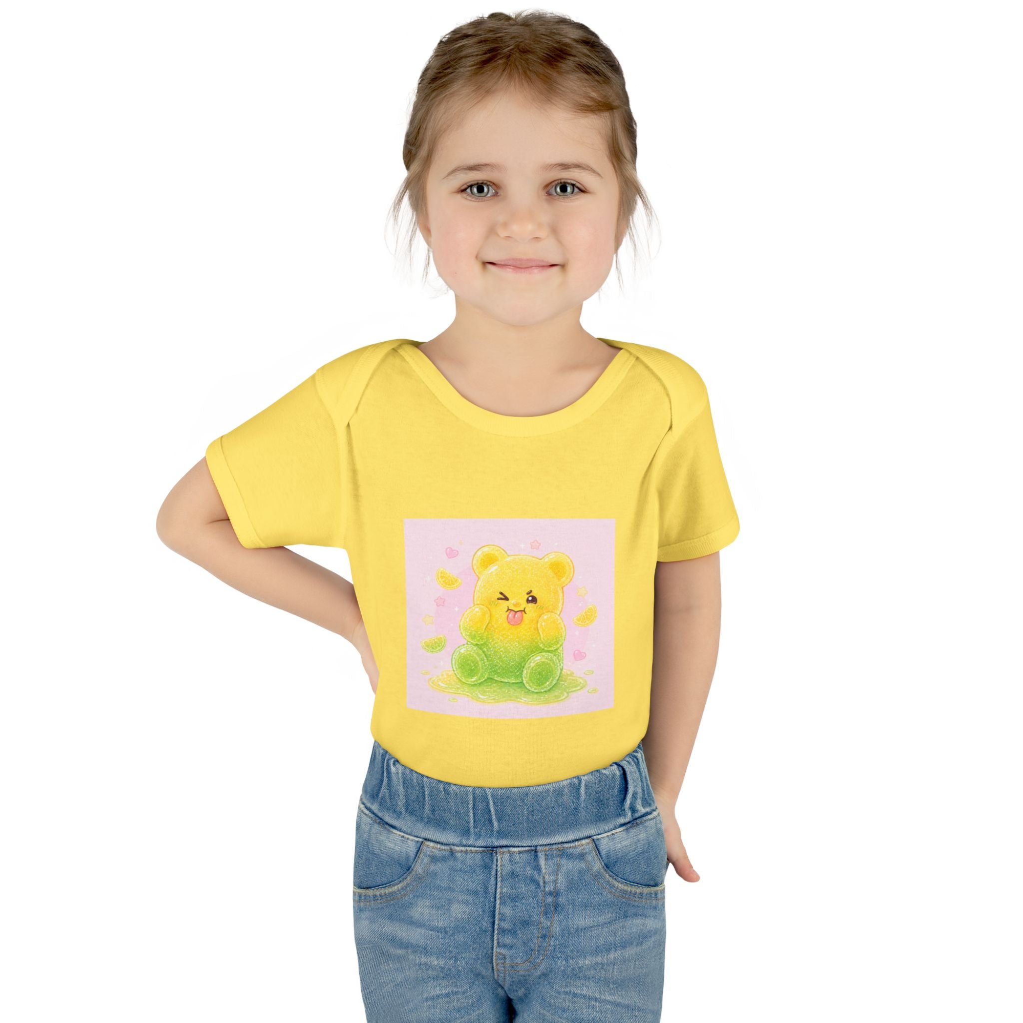 Sour Silly Gummy Gooey Lemon-Lime Bear Illustration Infant Onesie