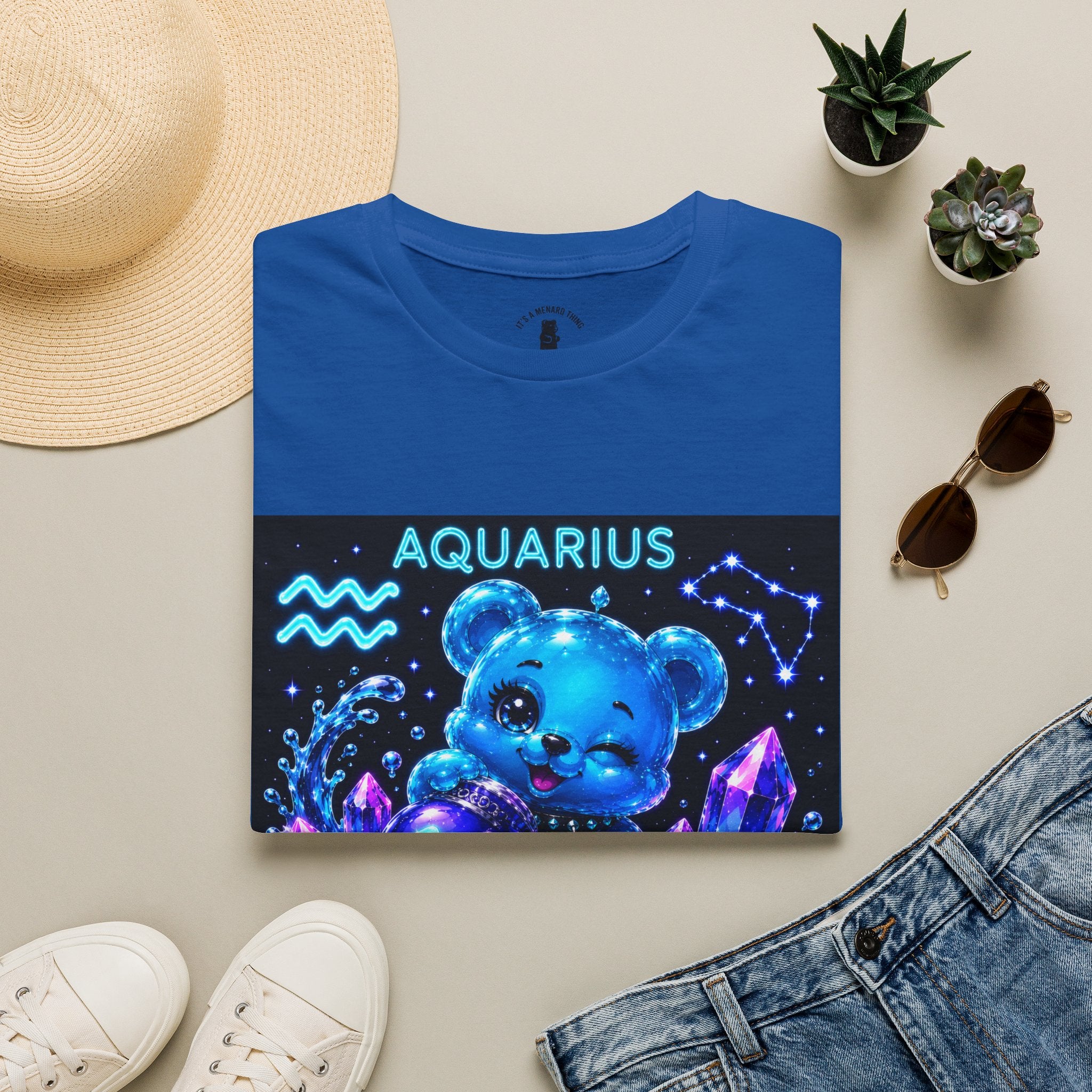 Aquarius Zodiac Astrology Oozy Bear Friend Special Addition- Graphic Shirt
